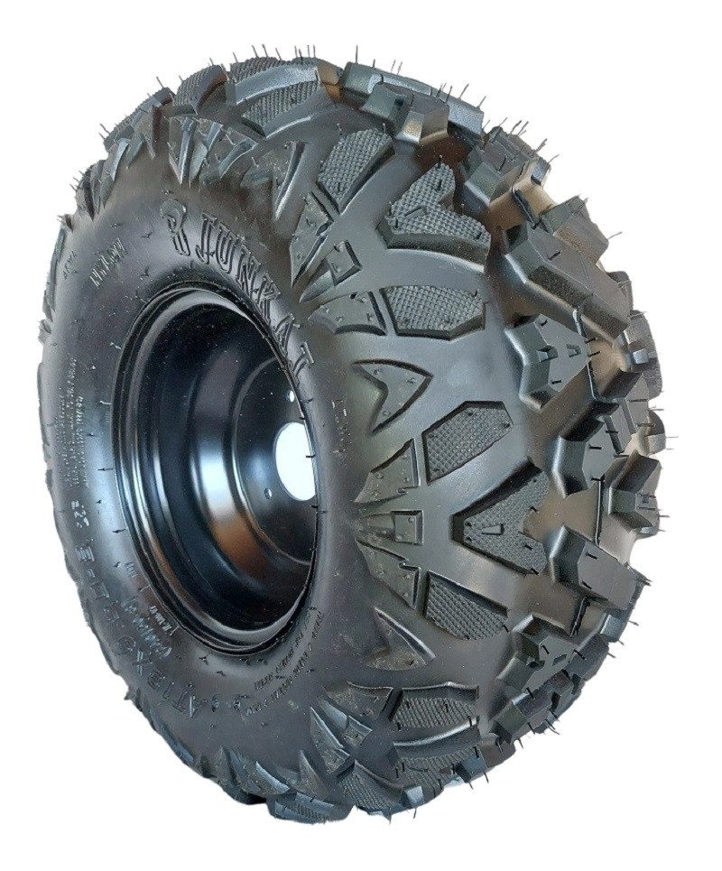 FunSport-Factory Kinderfahrzeug-Räder 2er Set Komplettrad 18x9,5-8 Reifen3-Loch Felge Schwarz hinten, A-Shape-Profil, hoher Grip, für Quads, robust & langlebig
