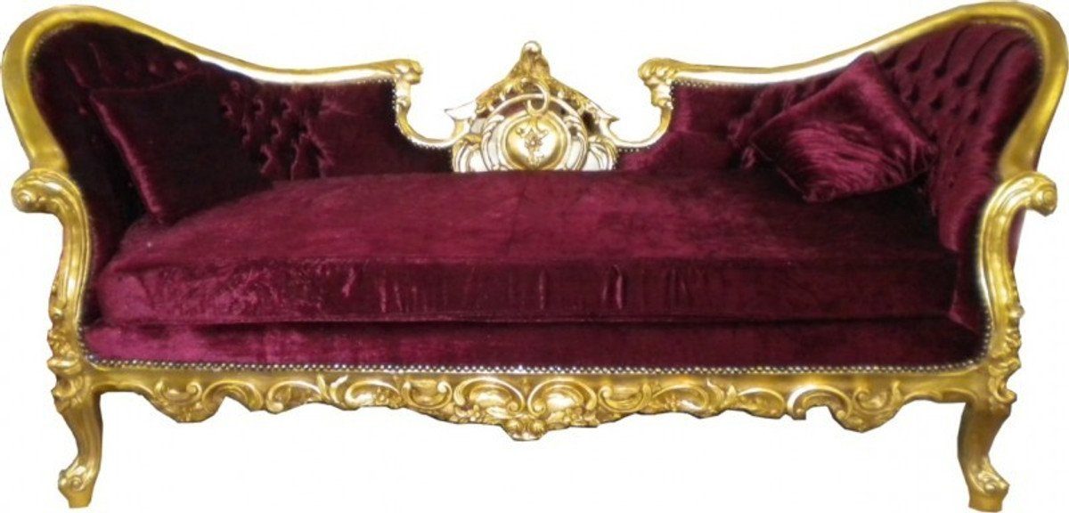 Verkaufsschlager Casa Padrino Sofa Barock Sofa Edition Bordeaux/Gold "Vampire" - Limited