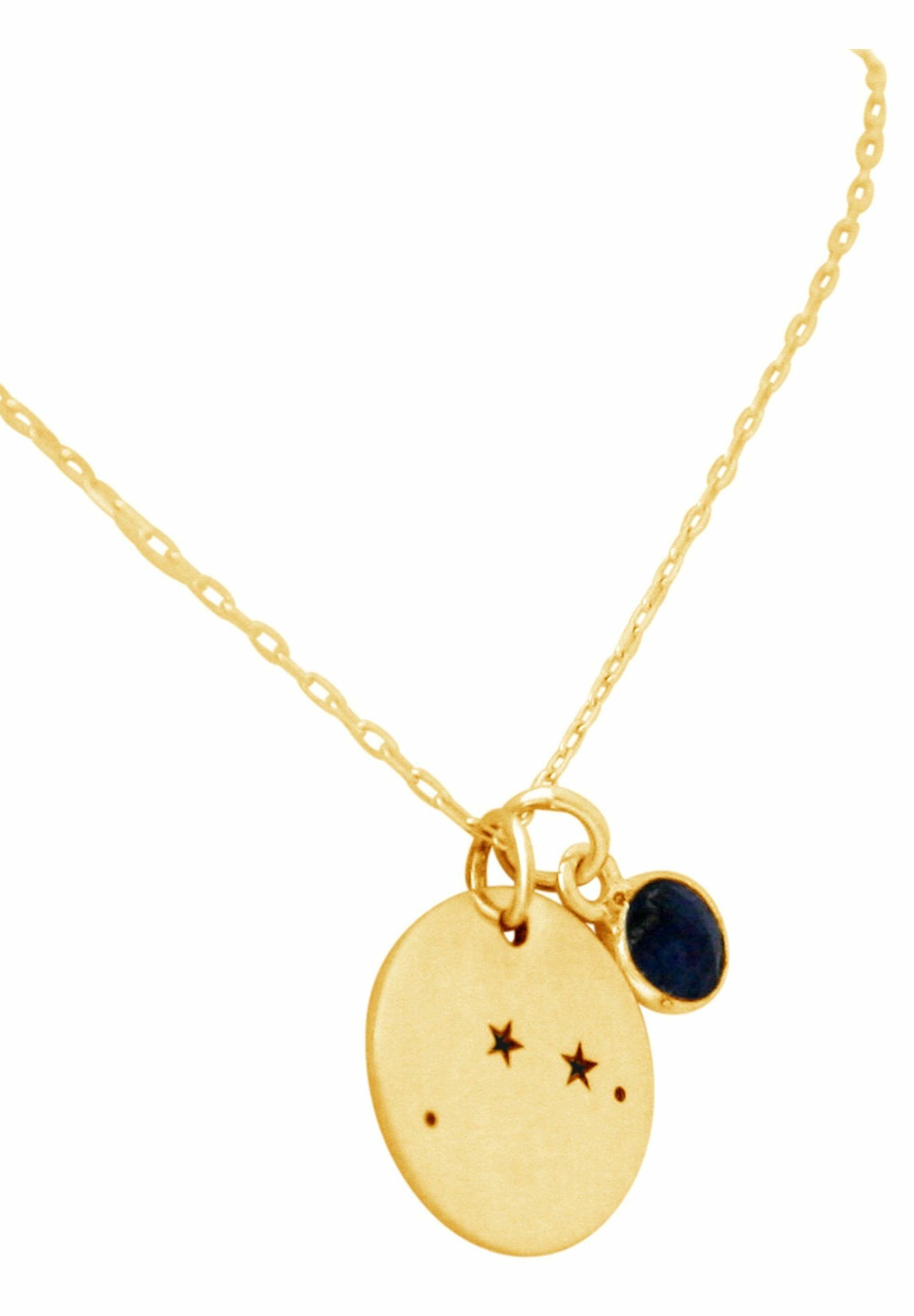 coloured Saphir mit Sternzeichen Gemshine Kette gold Anhänger Widder