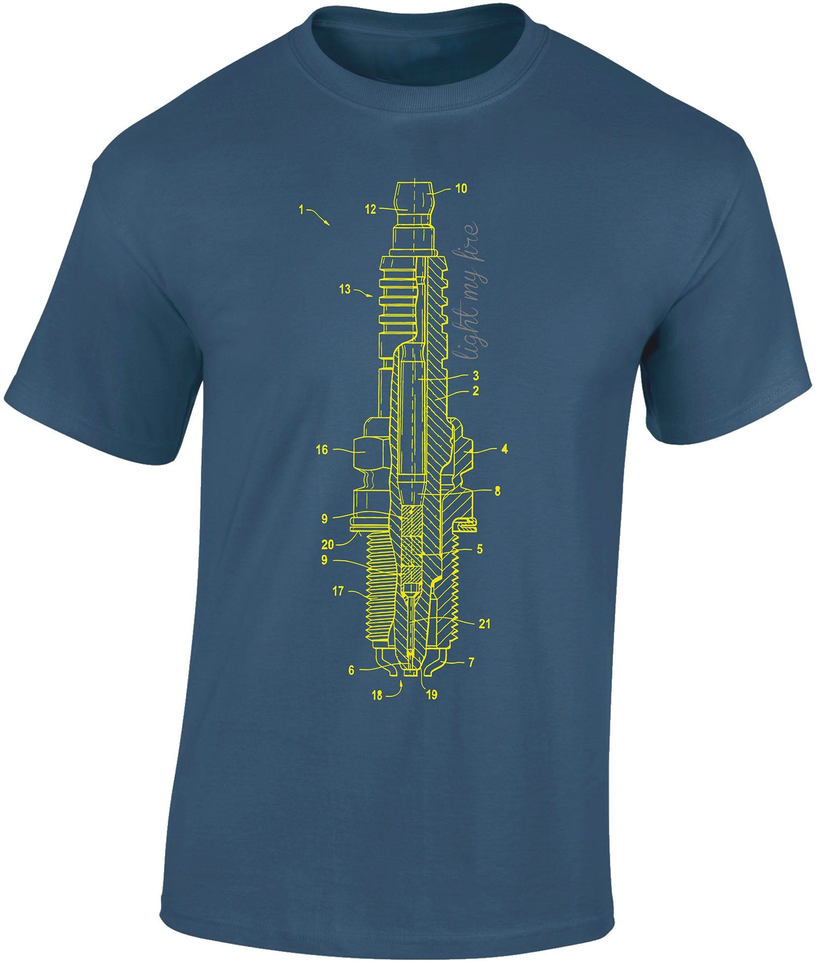 Baddery Print-Shirt Auto T-Shirt: "Zündkerze - günstig online kaufen
