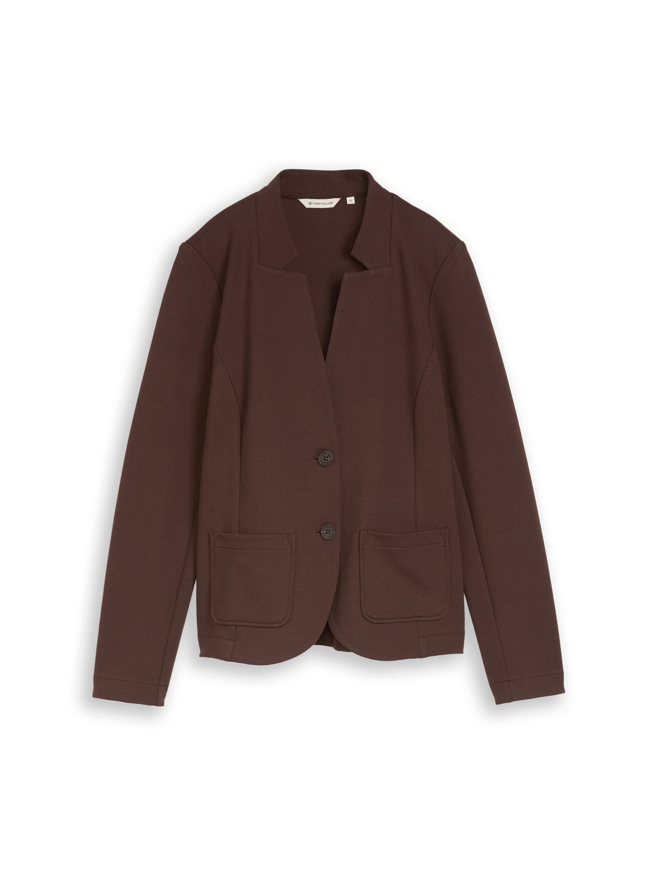 TOM TAILOR Sweatblazer Fitted mit aufgesetzten Taschen und Struktur – Bild 5 von 5