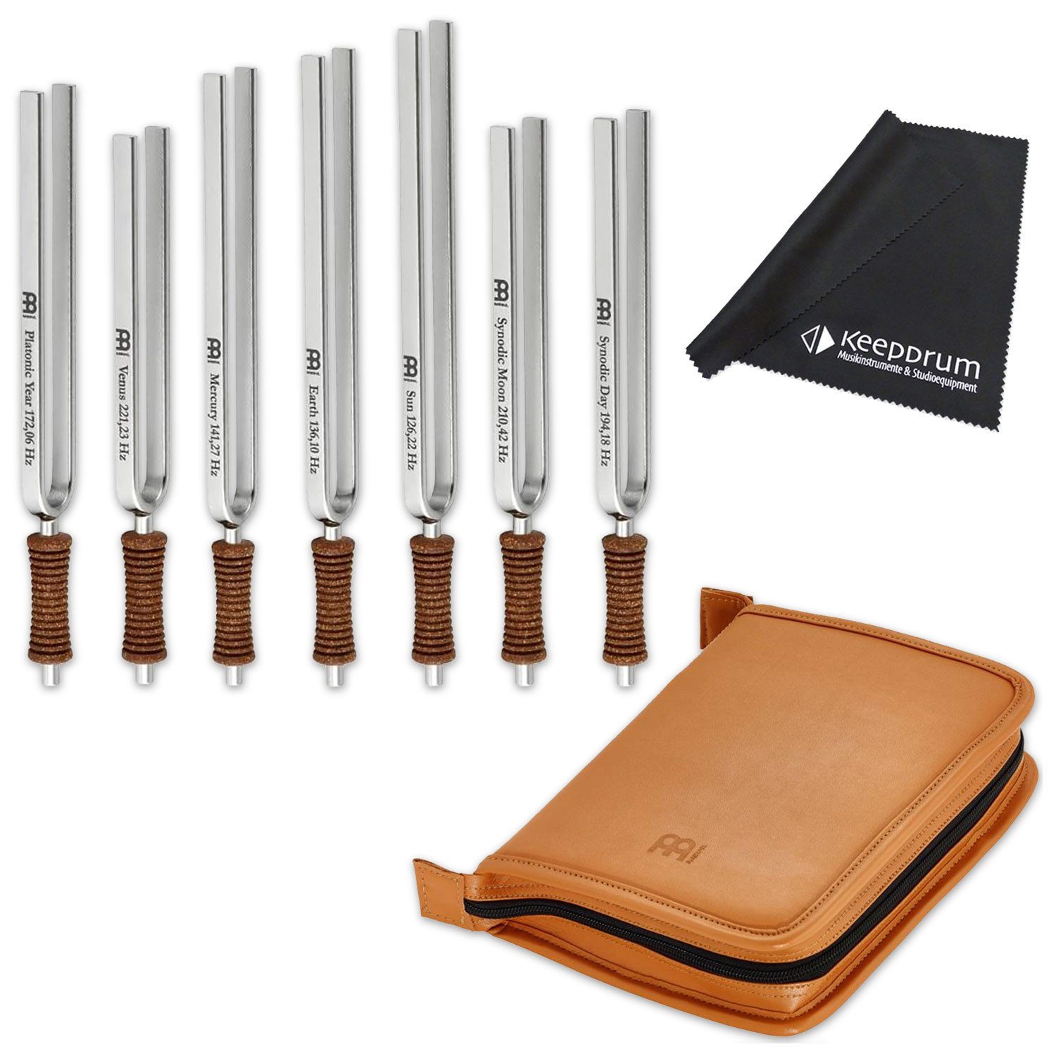 Meinl Sonic Energy Schlagzeug Meinl Sonic Energy Stimmgabel Chakra-Set 7-teilig mit Tuch, 1-St., Stimmgabel Chakra-Set, Vorteils-Set mit Mikrofasertuch