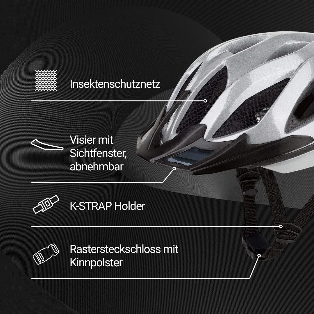 KED Fahrradhelm Spiri II Trend Allround Helm, LED Licht Und Reflektor, Optimierte Belüftung
