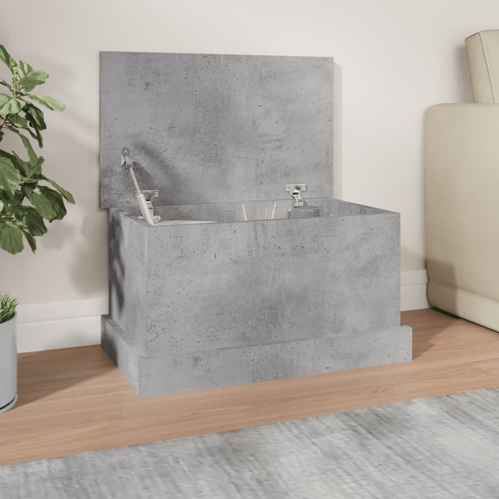 furnicato Truhe Dekorative 50 x 30 x 28 cm in Betongrau aus Holzwerkstoff (1 St), Stabile Aufbewahrungsbox mit Deckel und Stauraum für den Wohnraum