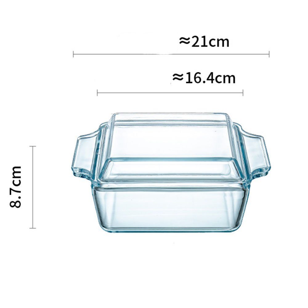 Glasdeckel Rechteckigen Schüssel Glastopfschüssel , 1L, mit FELIXLEO GLAS