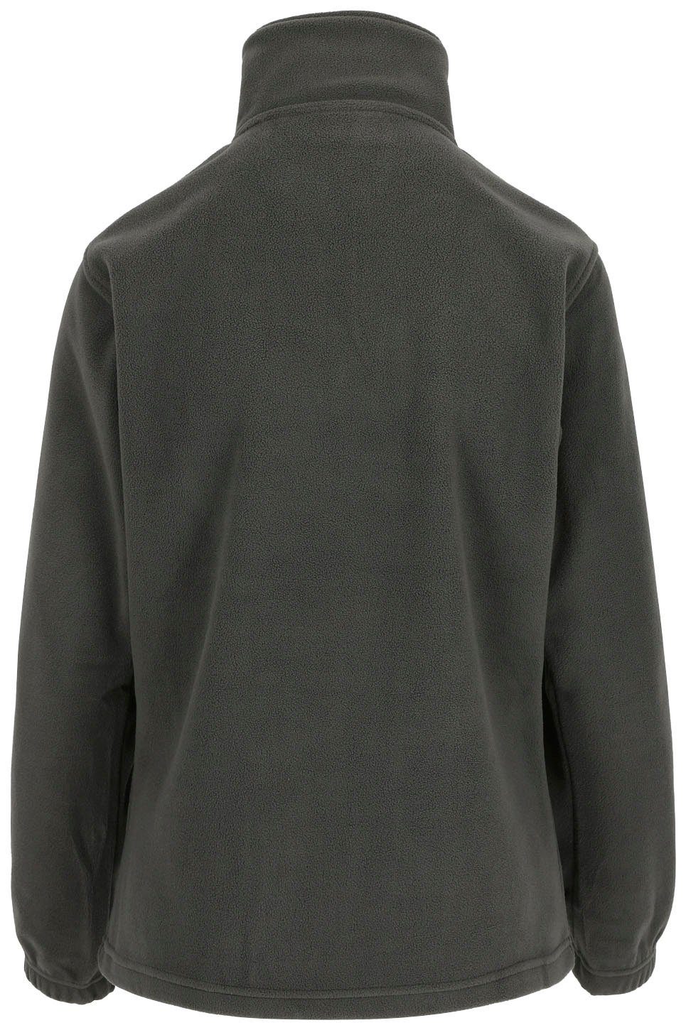 kurzem und Fleece-Sweater Bündchen Stehkragenpullover Aurora-Demen grau mit Damenfleecepullover Reißverschluss elastichem Herock