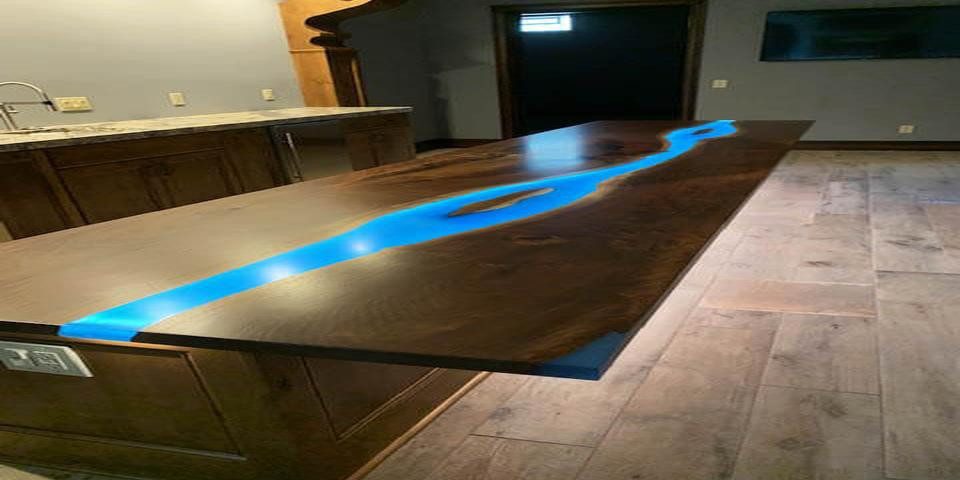 Xlmoebel Couchtisch Epoxy-Fluss Arbeitsplatte in einzigartigem Design für die Küche (Arbeitsplatte), Hergestellt in Europa