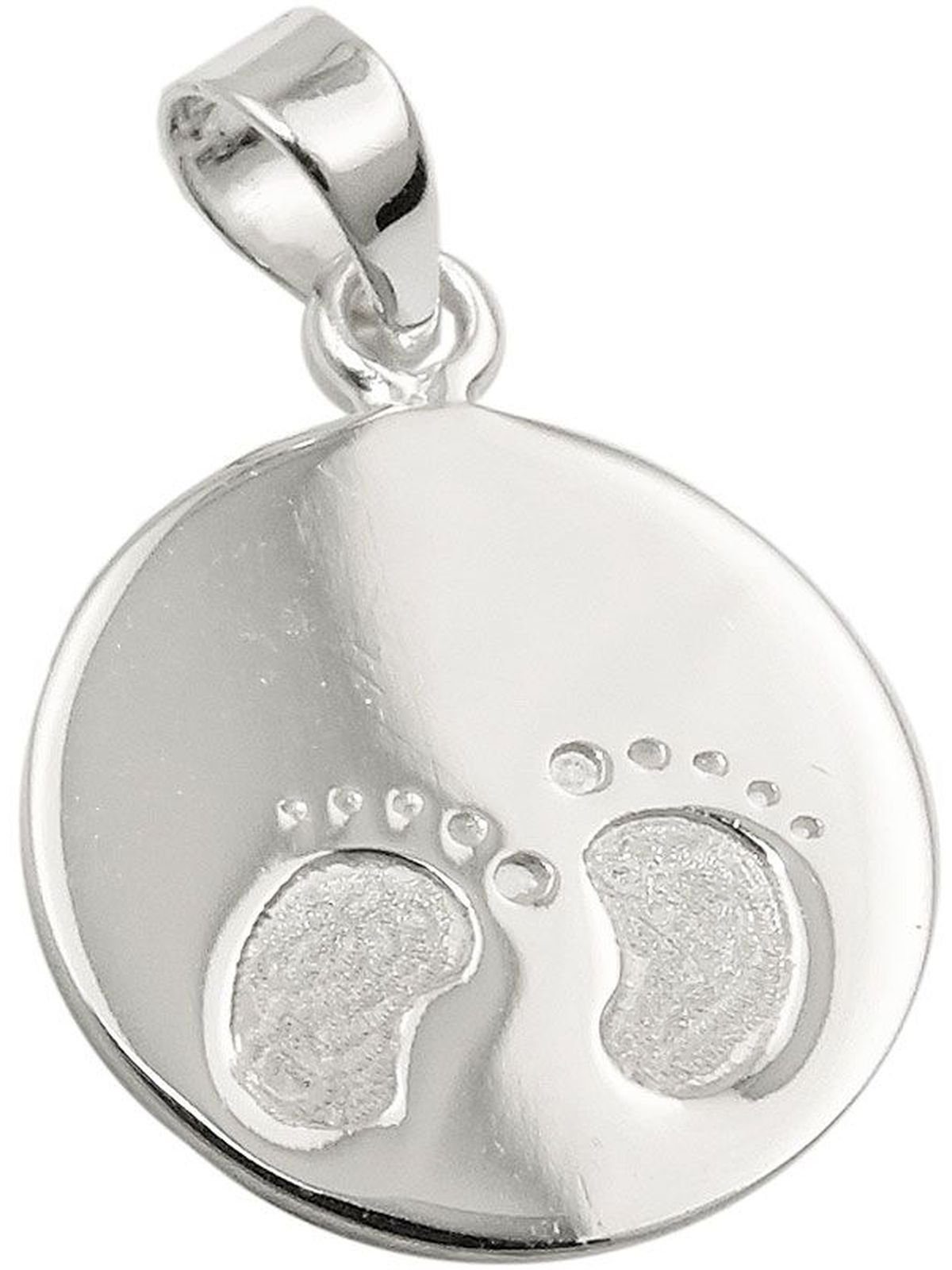 Kettenanhänger Anhänger 13mm kleine Füße glänzend Silber 925