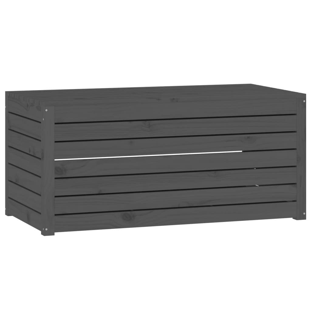 vidaXL Auflagenbox Kiefer Grau Massivholz 4-tlg Gartenbox-Set
