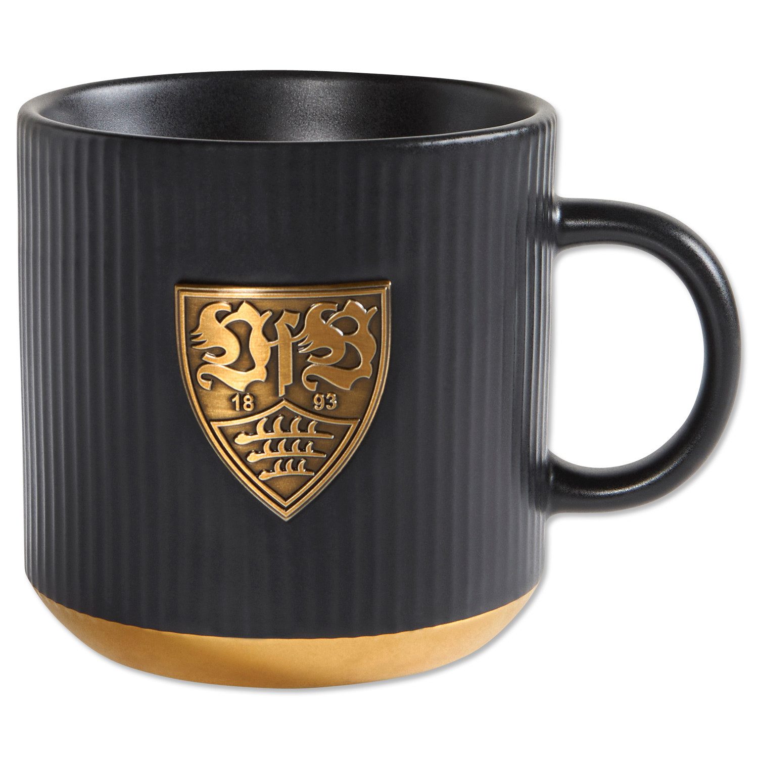 VfB Stuttgart Tasse VfB Stuttgart Wappen Platine schwarz matt, Keramik