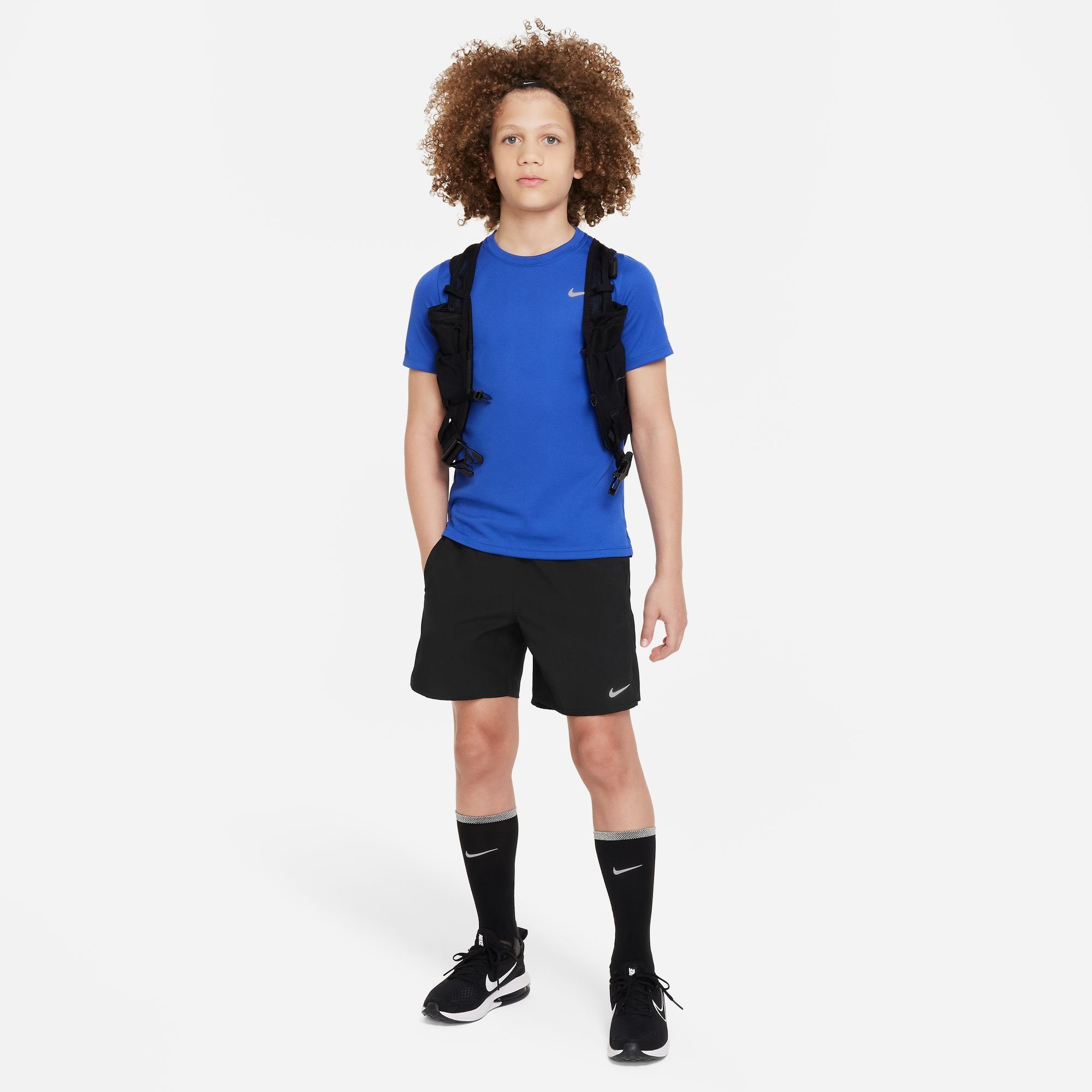 Nike Trainingsshirt DRI-FIT MILER TOP SILV KIDS' (BOYS) GAME SHORT-SLEEVE TRAINING BIG ROYAL/REFLECTIVE
