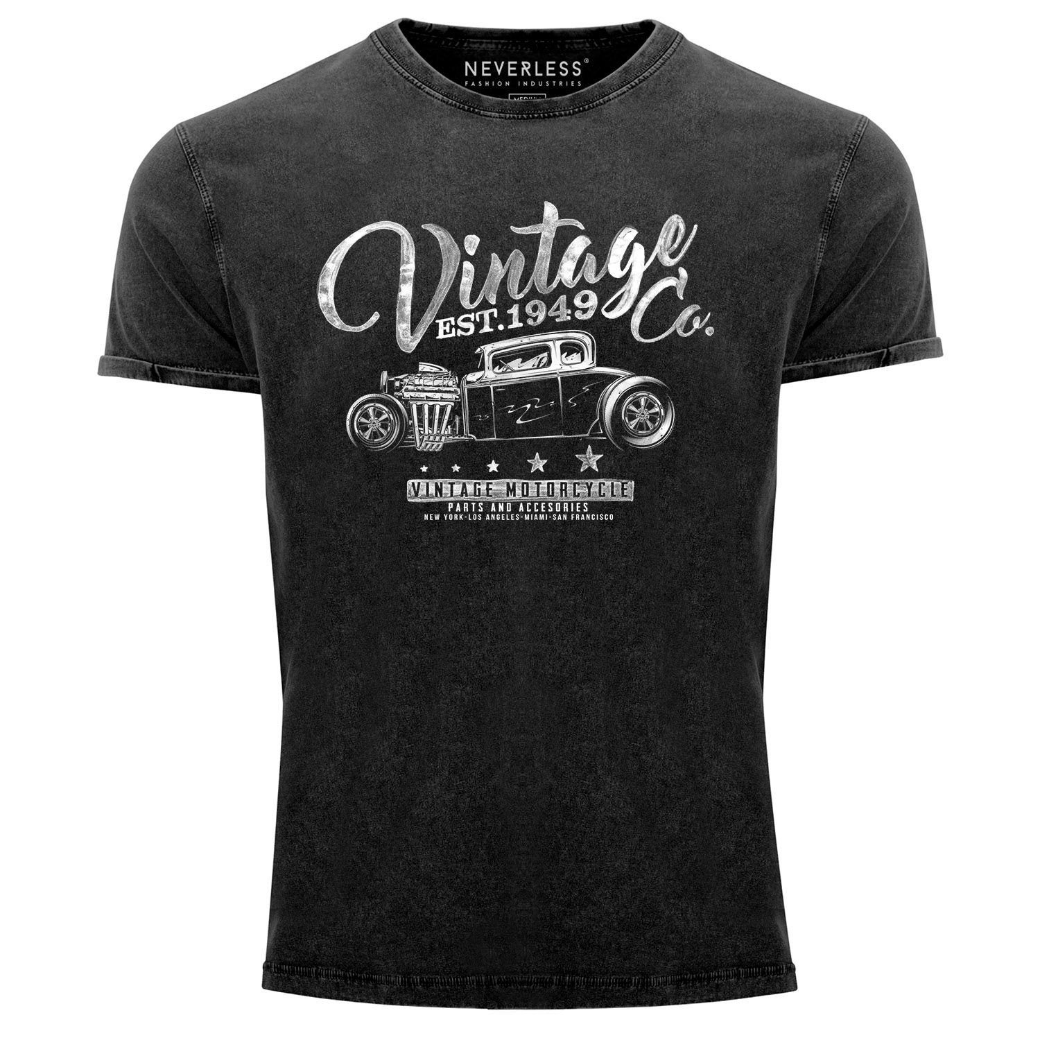 Neverless Print-Shirt Cooles Angesagtes Herren T-Shirt Vintage Shirt Hot Rod Klassiker mit Print