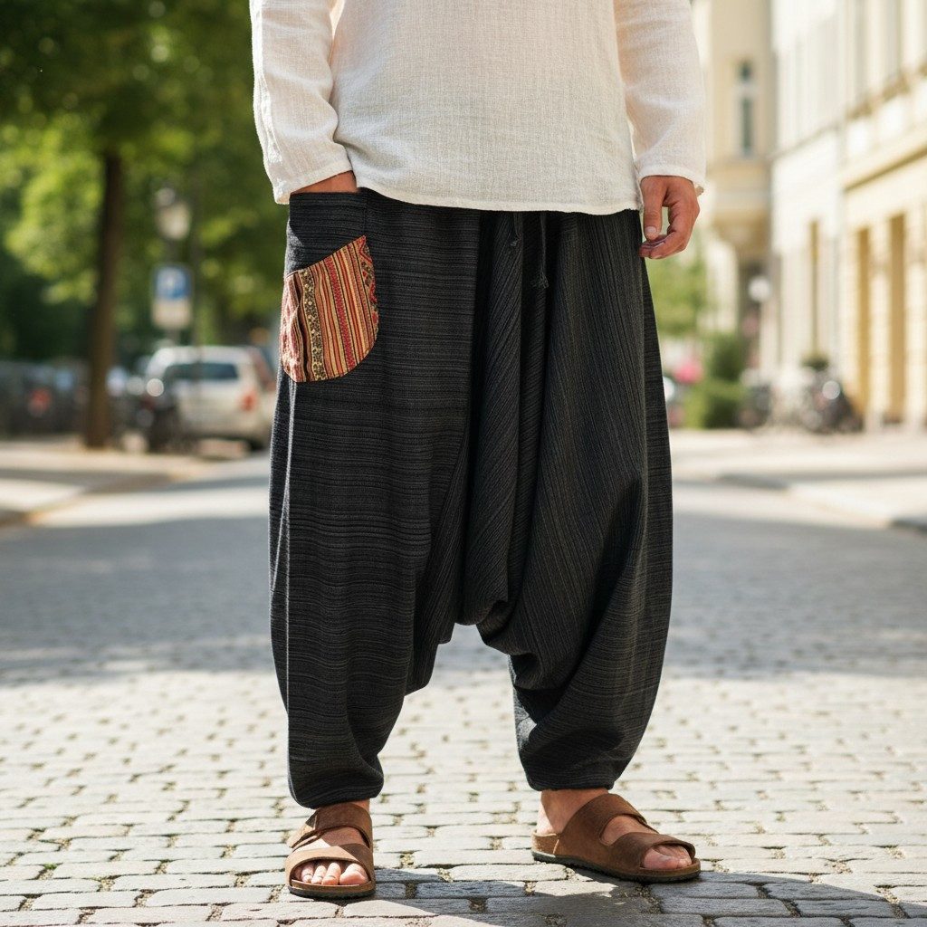 Guru-Shop Relaxhose Yogahose, Pluderhose, Pumphose, Aladinhose,.. Hippie, Ethno Style, alternative Bekleidung – Bild 2 von 5
