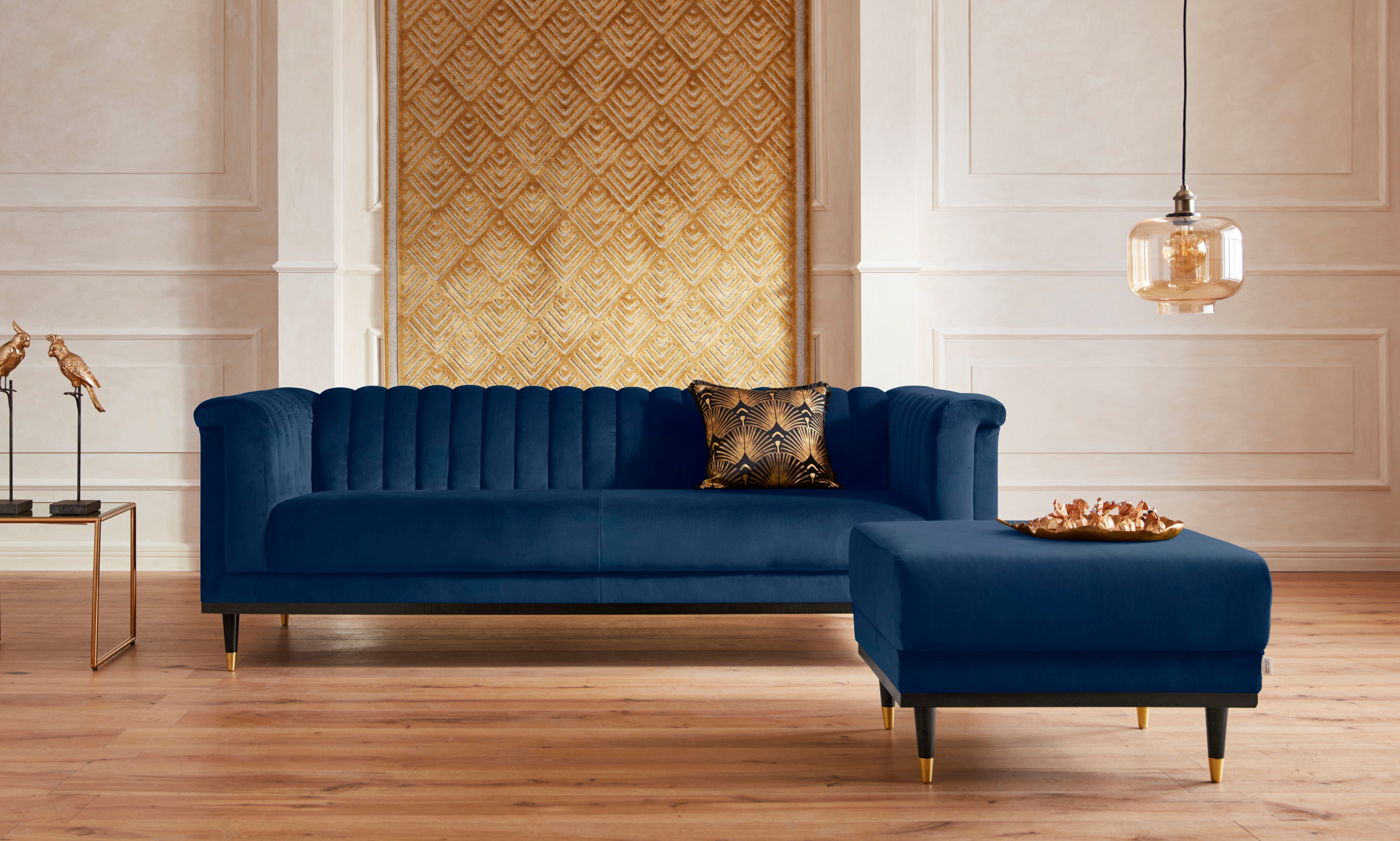 Home affaire Hocker Chamby, mit Holzrahmen unten