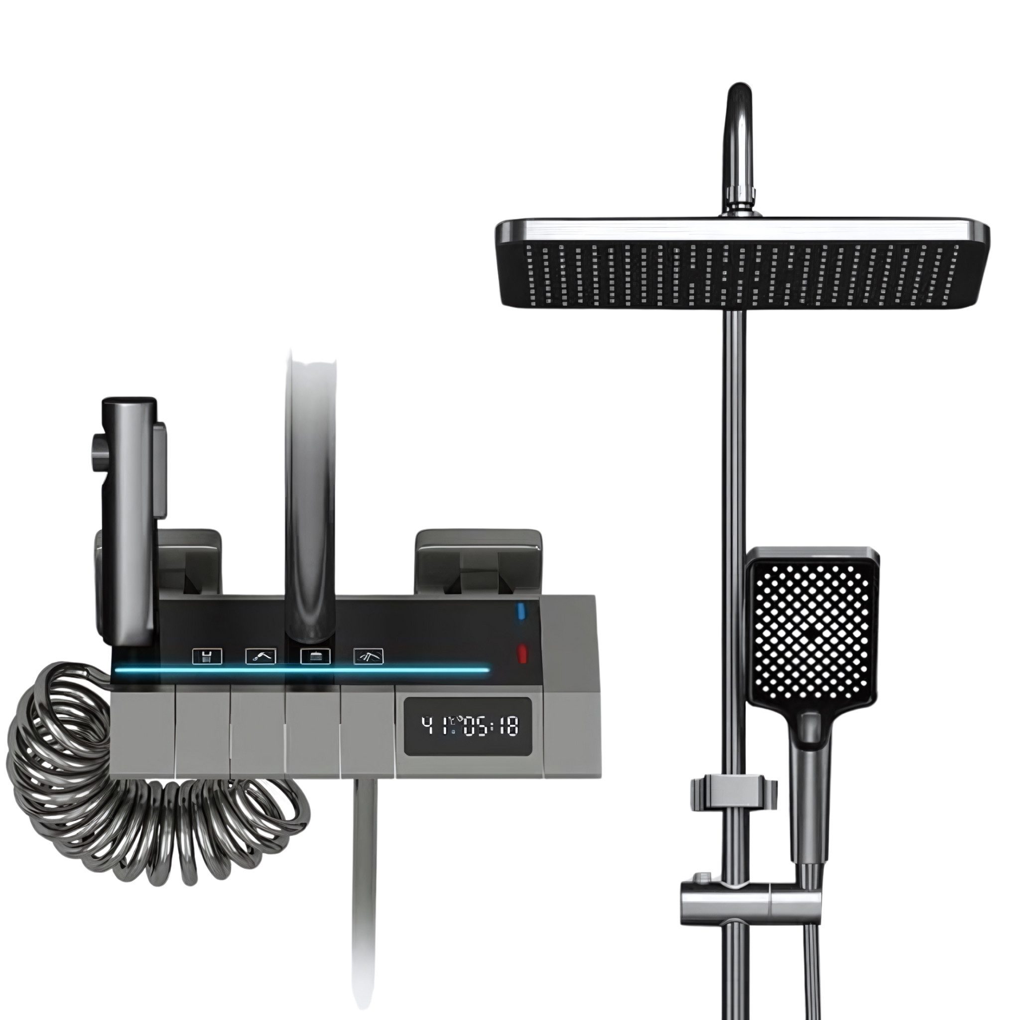 LuxaSteel Duscharmatur Duschsystem Regendusche mit Thermostat LED-Beleuchtu günstig online kaufen