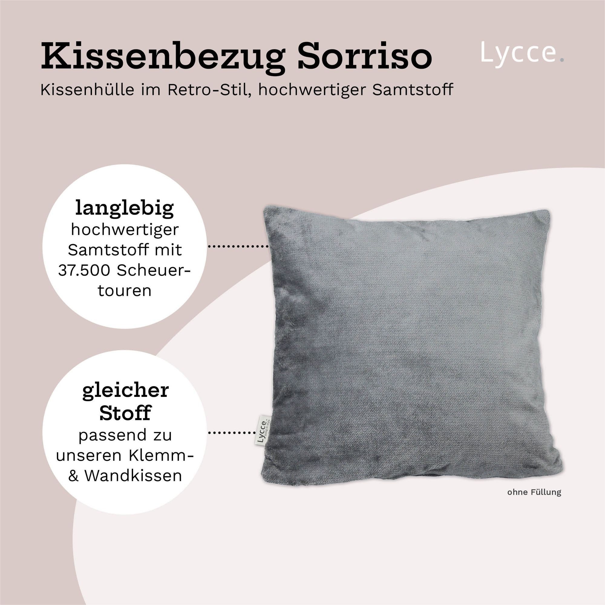 Lycce Dekokissen Kissenbezüge SORRISO Retro Samt Kissenbezug Kissenhülle Dekokissen