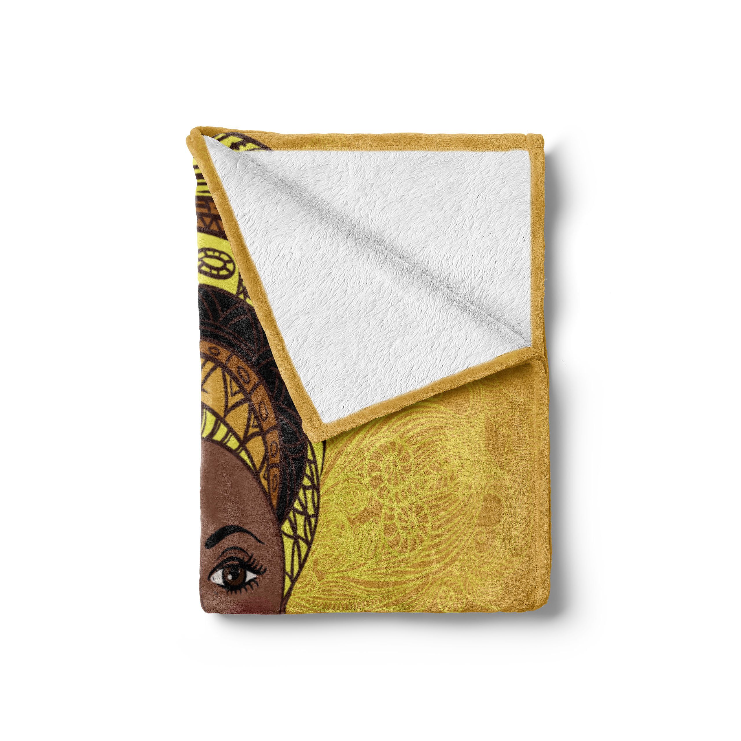 Plüsch den Porträt afrikanische Innen- Abakuhaus, Gemütlicher für und Wohndecke Frau Außenbereich,