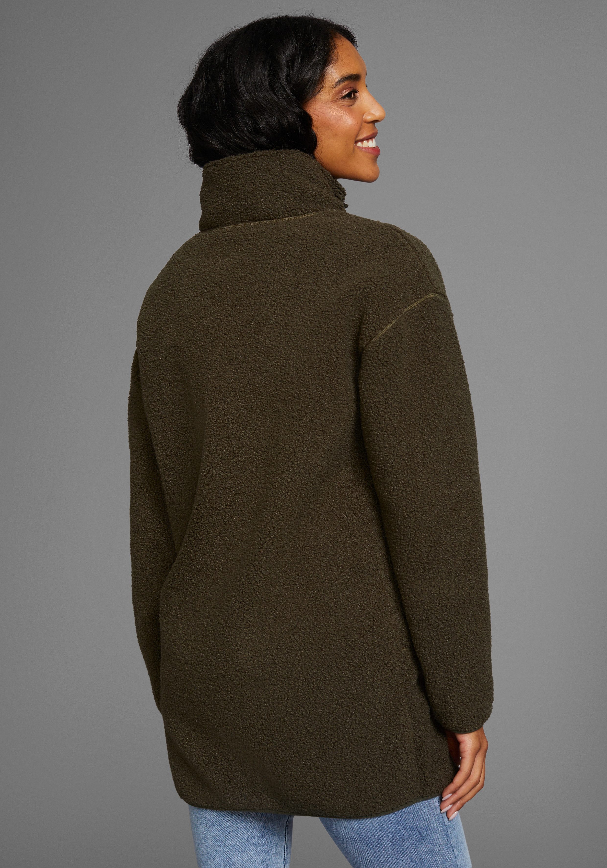 Polarino Fleecejacke Teddy Fleece Jacke, Oversize günstig online kaufen