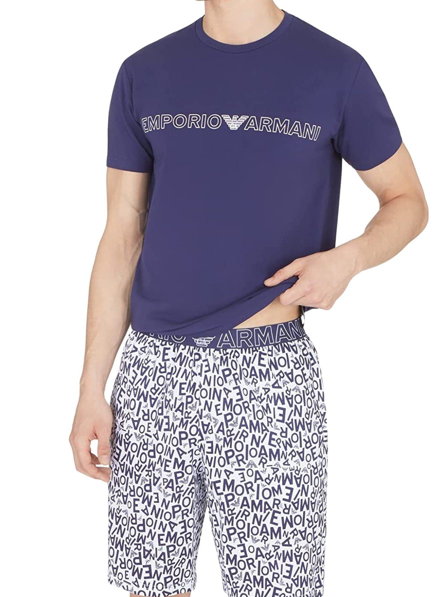 Pyjama Schlafanzug Pyjama kurzer (1 Hose mit tlg) Emporio Armani