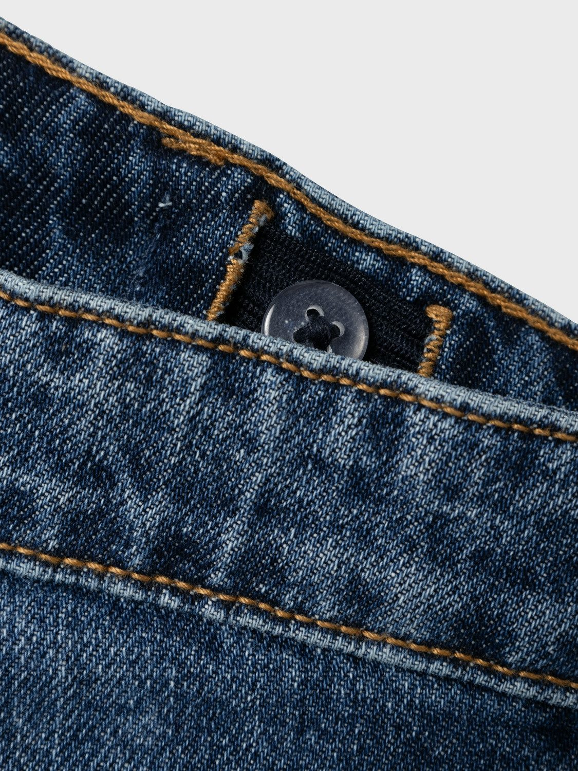 Name It Weite Jeans NKFROSE für Mädchen mit weitem Bein und klassischem Sitz normal, Denim, Abriebeffekte, Reißverschluss