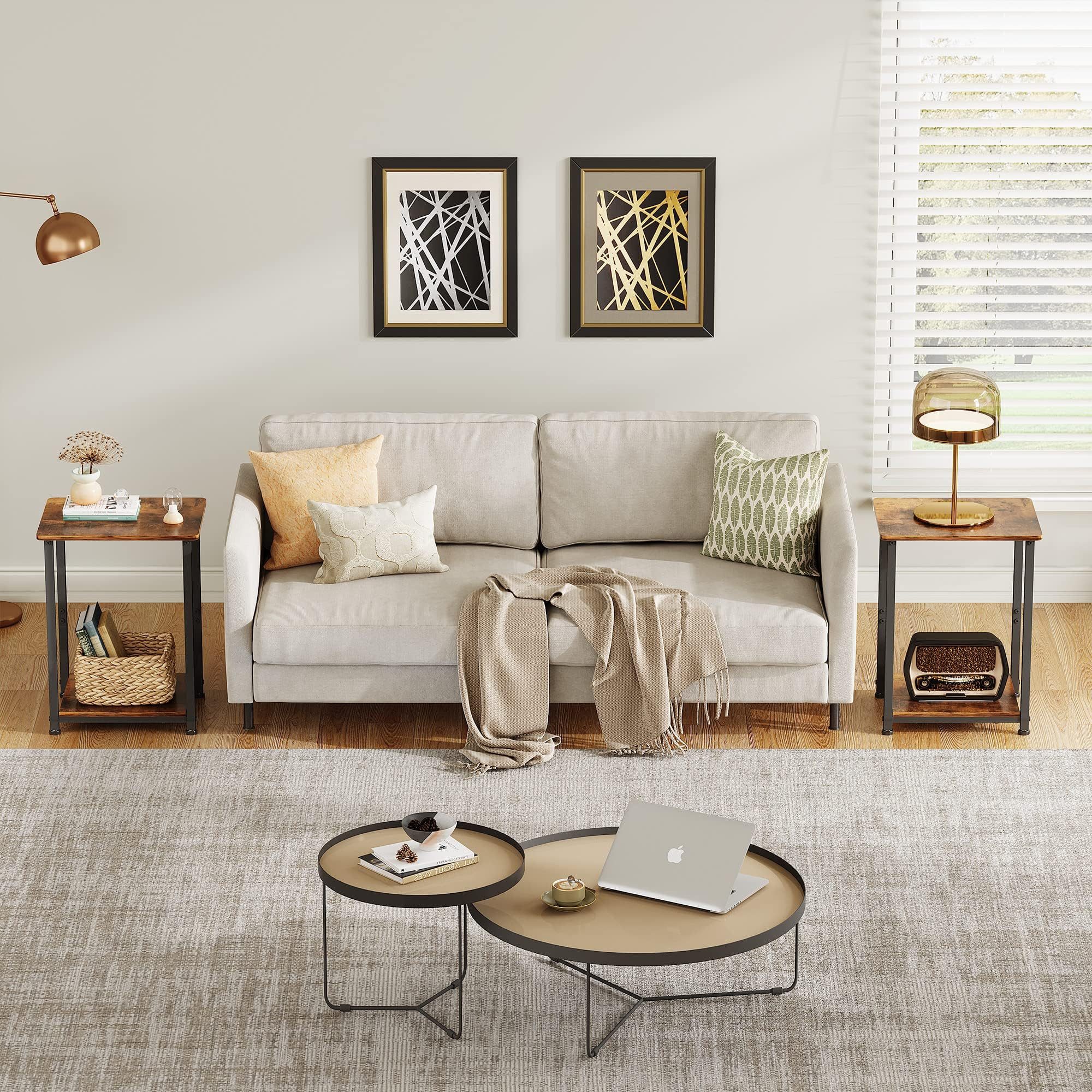 WLIVE Beistelltisch Schmal Nachttische mit 3 Etagen, (Sofatisch mit Offenem günstig online kaufen