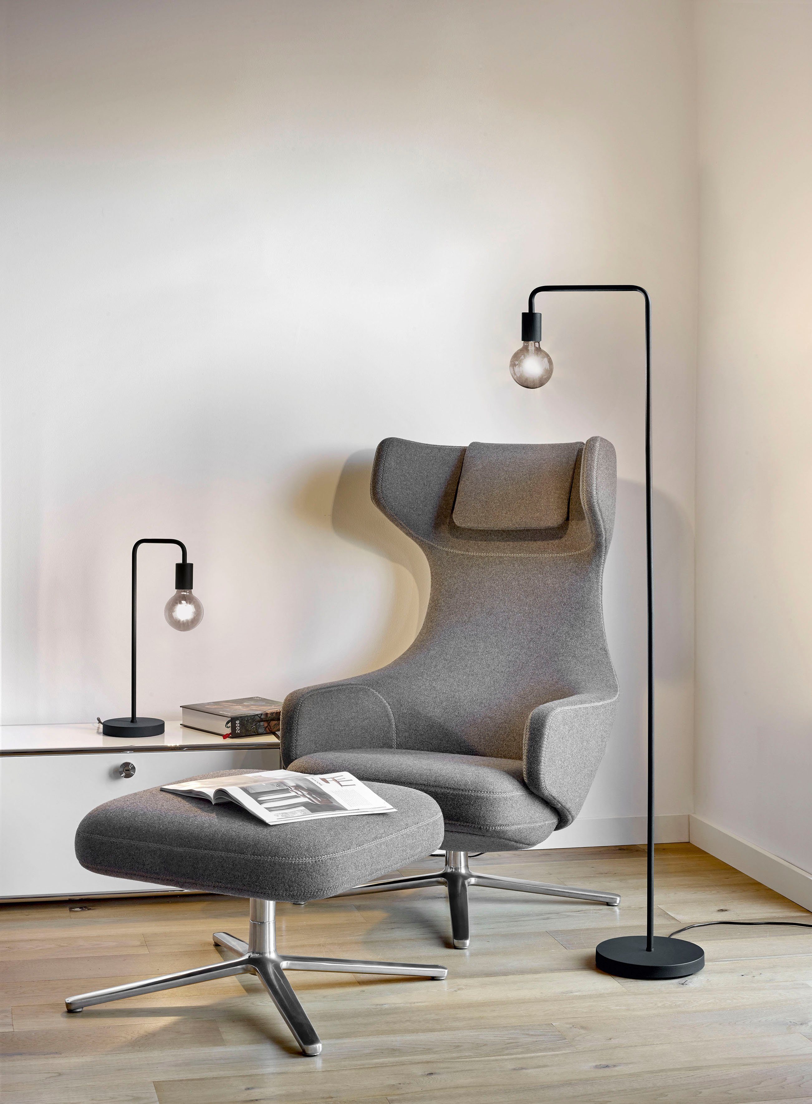 TRIO Leuchten Stehlampe Diallo, ohne Leuchtmittel, Stehleuchte mit Fußschalter, exkl Leuchtmittel E27, modernes Design