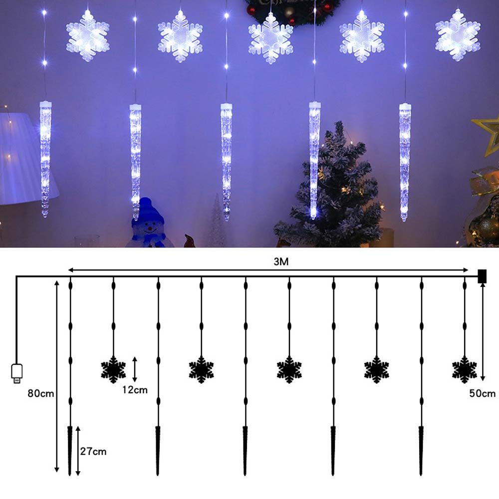 VIVIHEYDAY LED-Lichterkette Lichtervorhang Weihnachtsbeleuchtung mit Fernbe günstig online kaufen