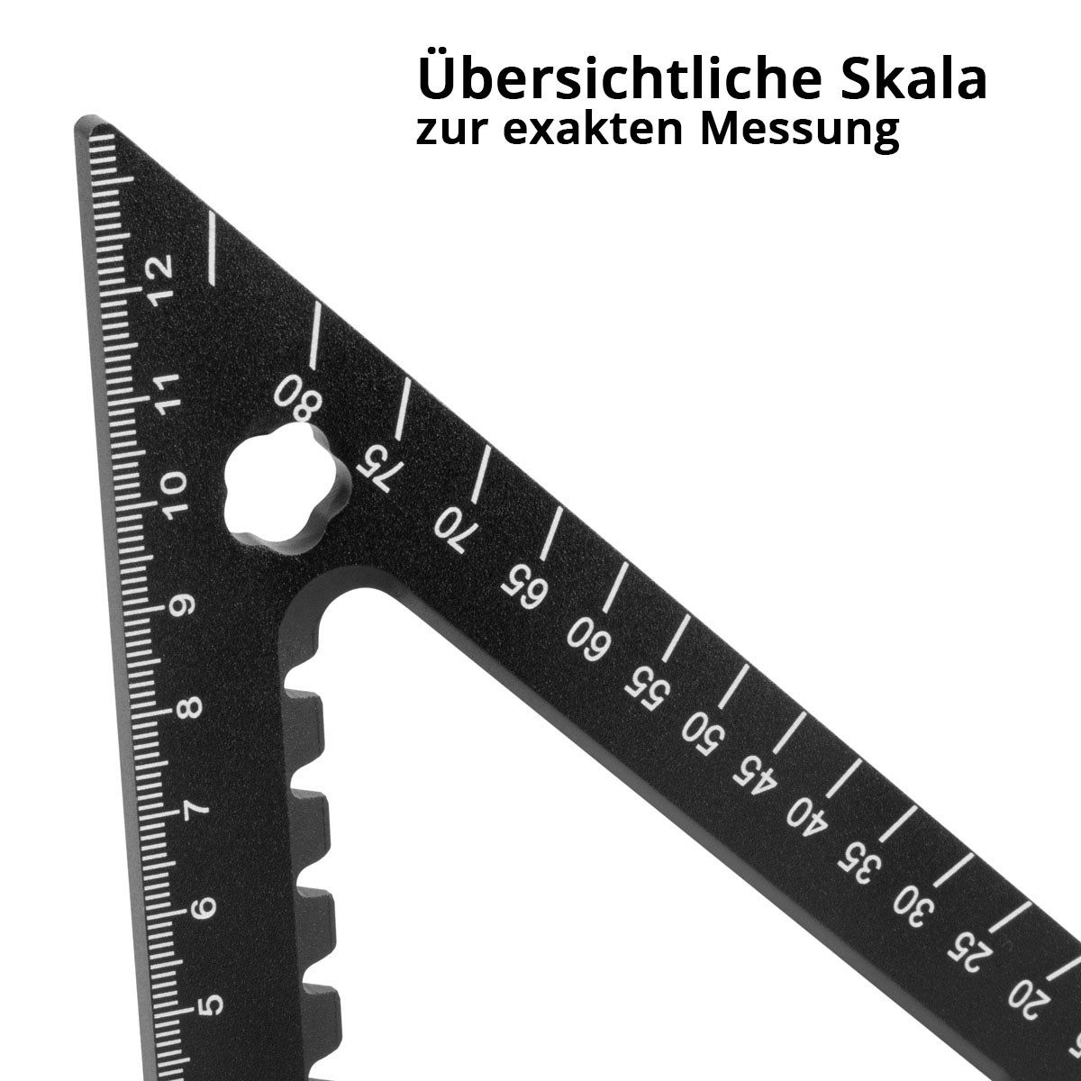STAHLWERK Flachwinkel Winkeldreieck mit Anschlag und Markiernadel, (1-St)