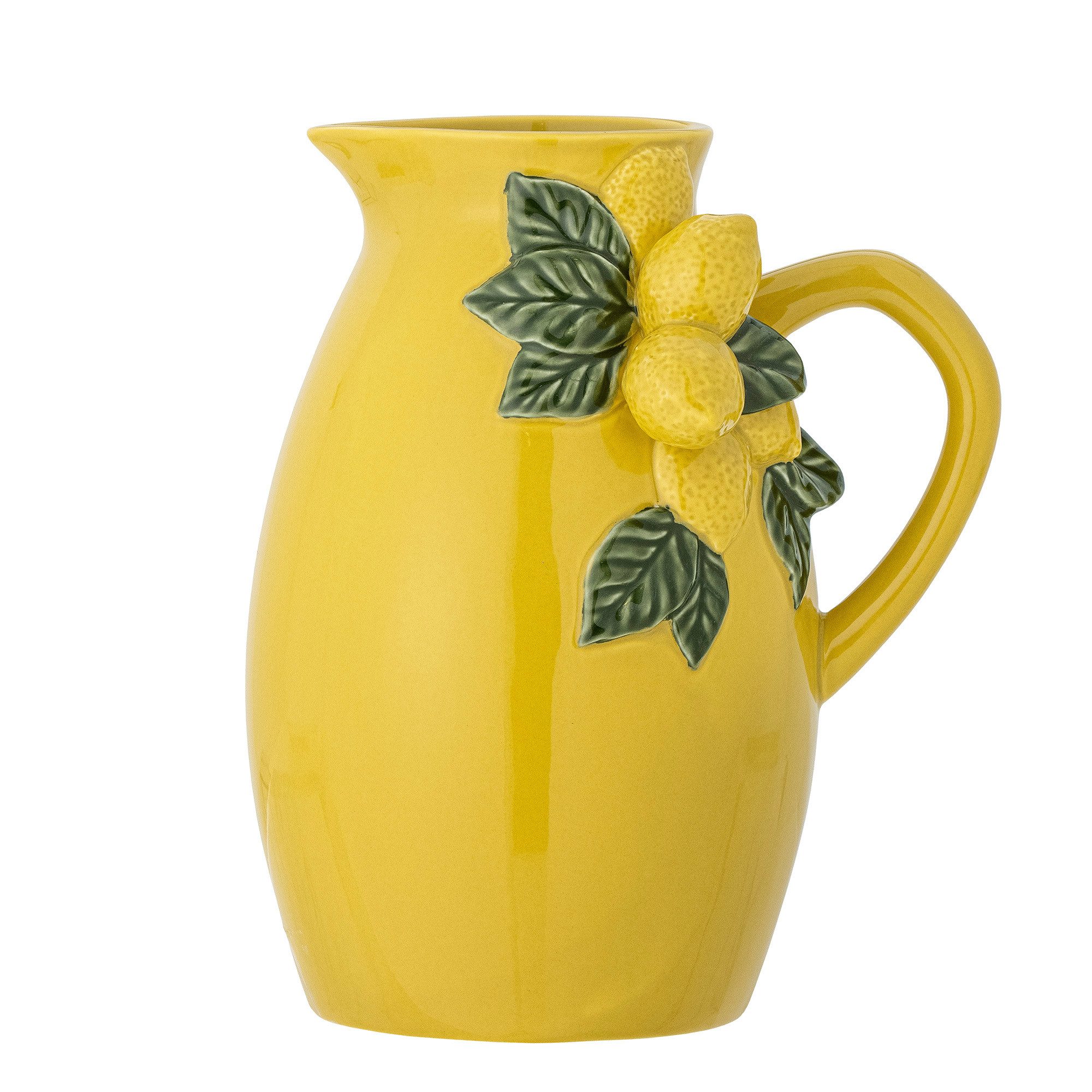 Bloomingville Wasserkrug Limone, mit handgemalten Zitronen