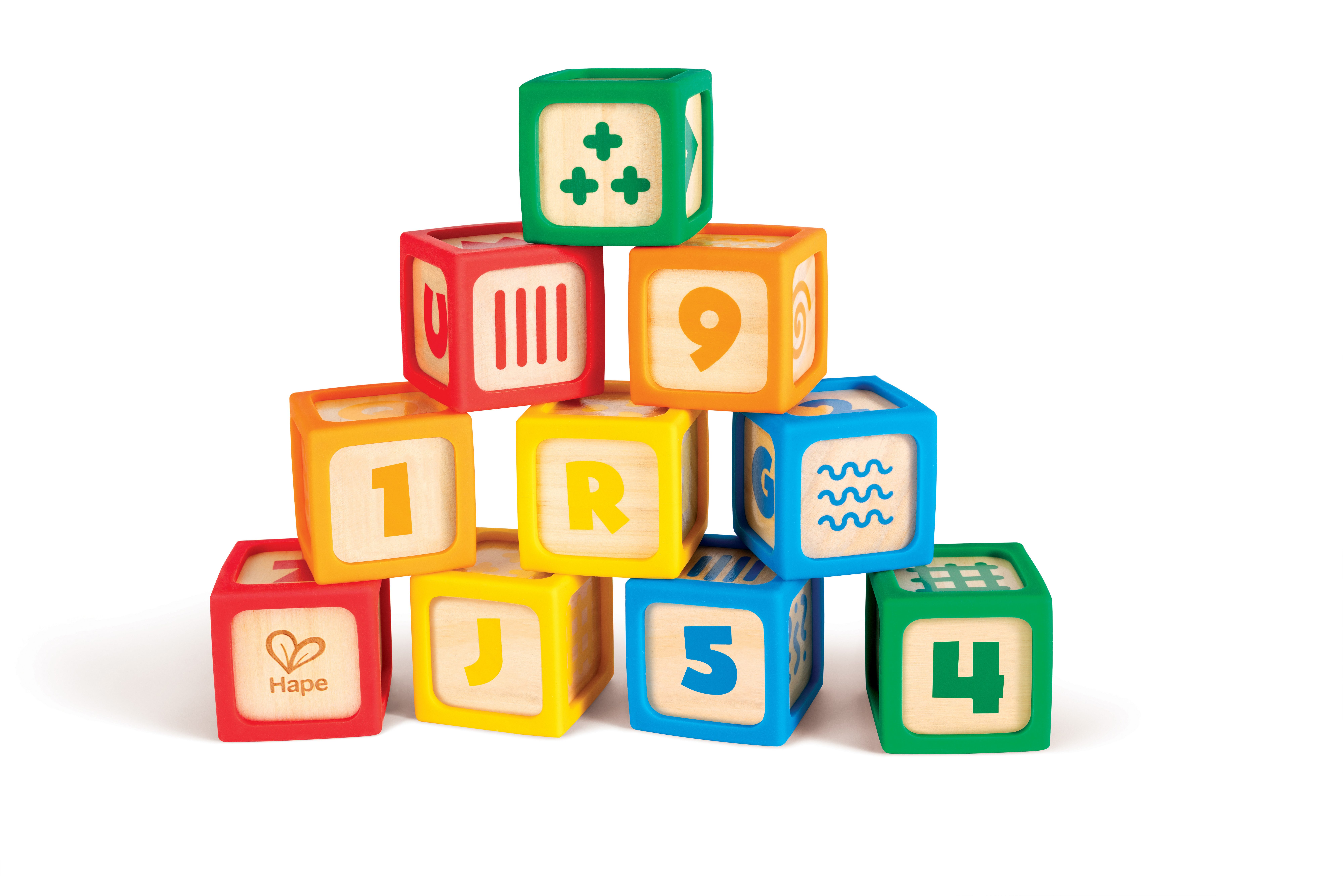 Hape ABC-Spielsteine Spielbausteine, (10 St), aus Holz und Silikon