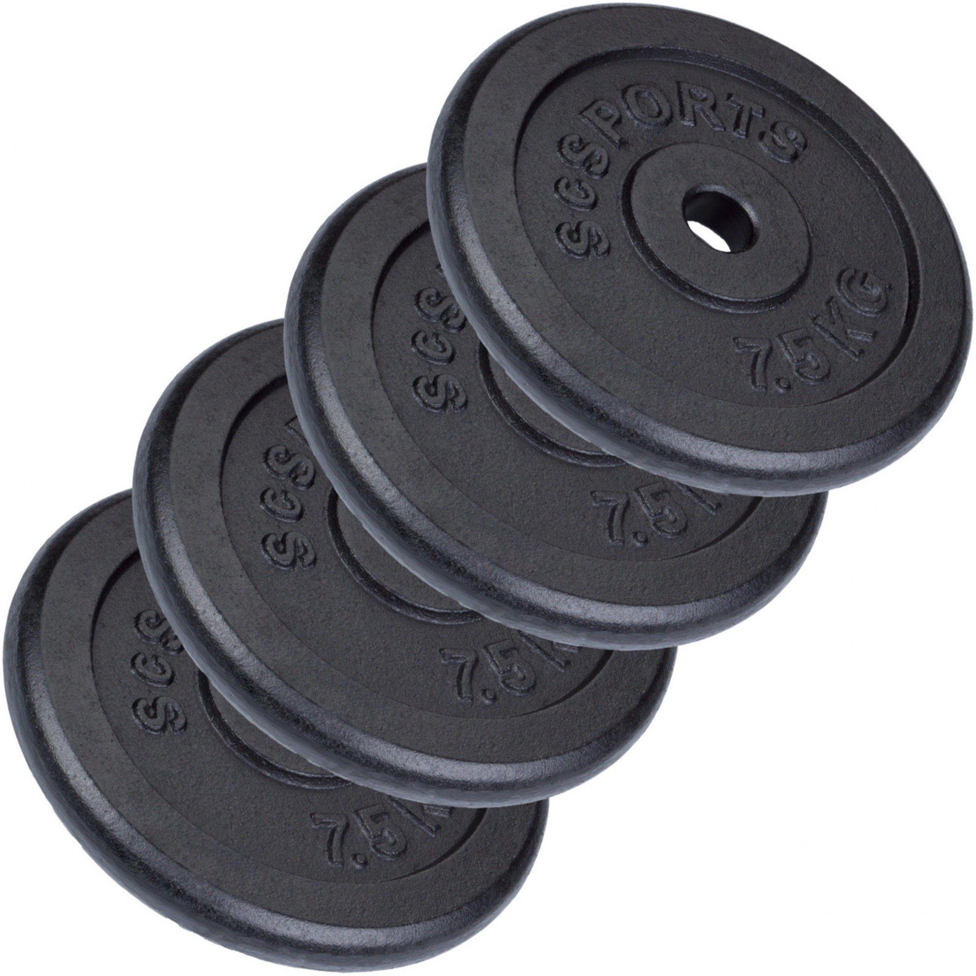 ScSPORTS® Hantelscheiben Set 30 kg Ø 30mm Gusseisen Gewichtsscheiben Gewichte, (10002847-tlg)