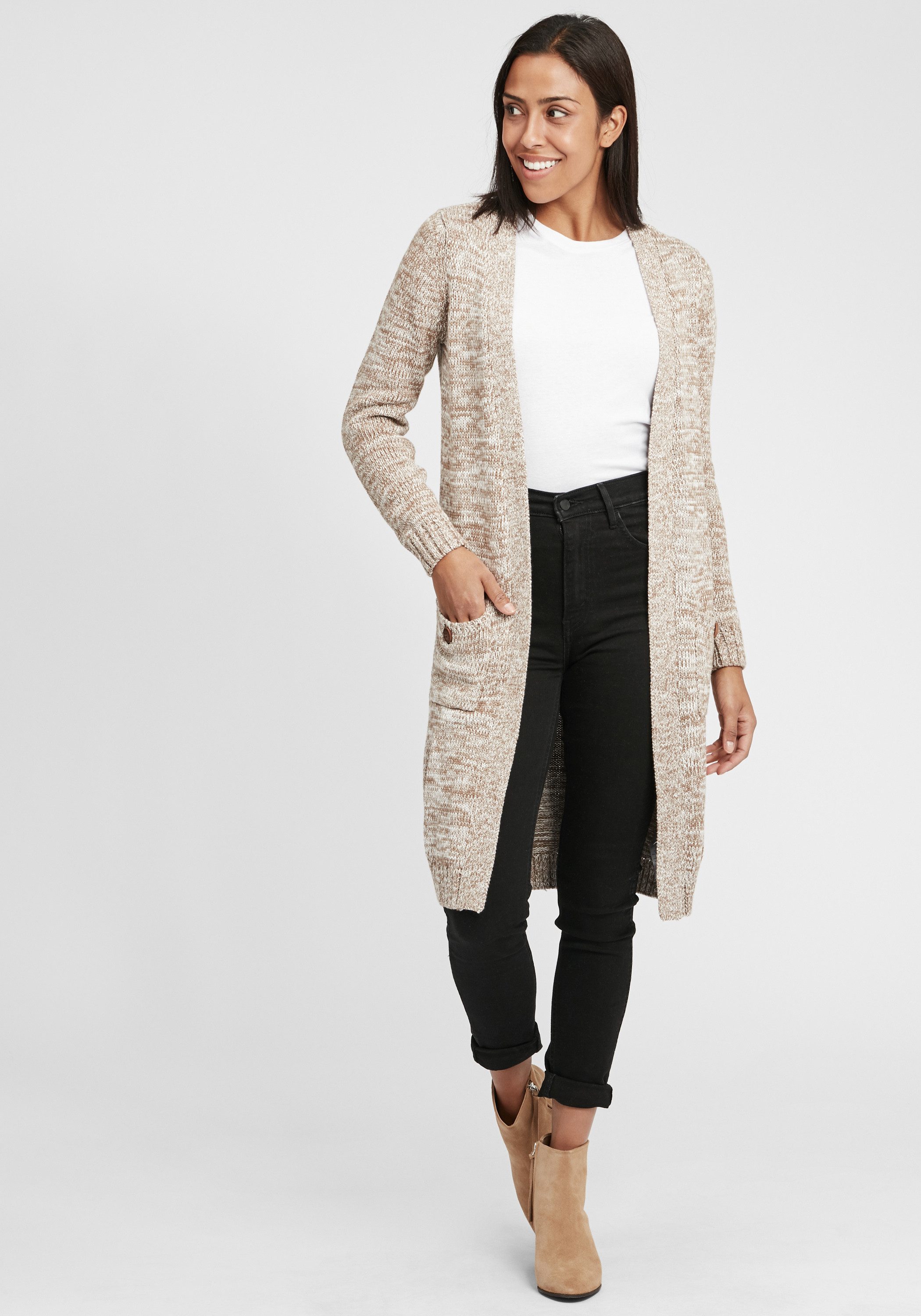 OXMO Strickjacke OXPhiletta Strickjacke lang geschnitten günstig online kaufen