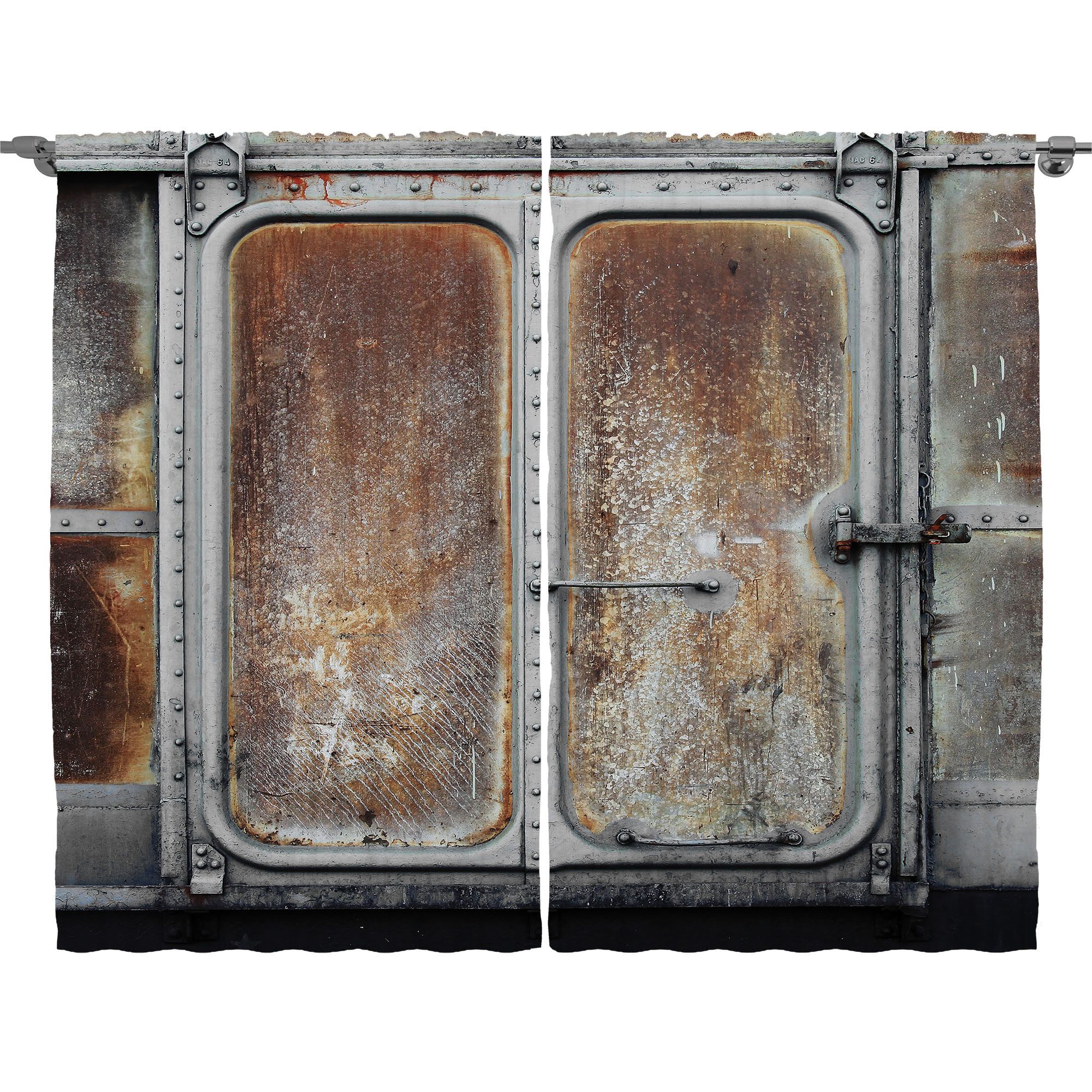 Abakuhaus Gardine Schlafzimmer Kräuselband Vorhang mit Schlaufen und Haken, Grunge Power-Lokomotive-Serien