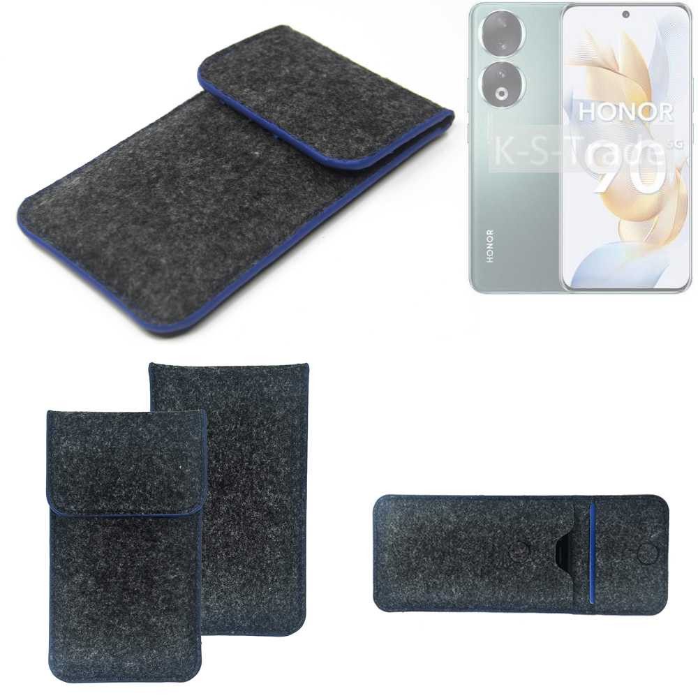 K-S-Trade Handyhülle für Honor 90, Handy-Hülle Schutz-Hülle Filztasche Pouch Tasche Case Sleeve