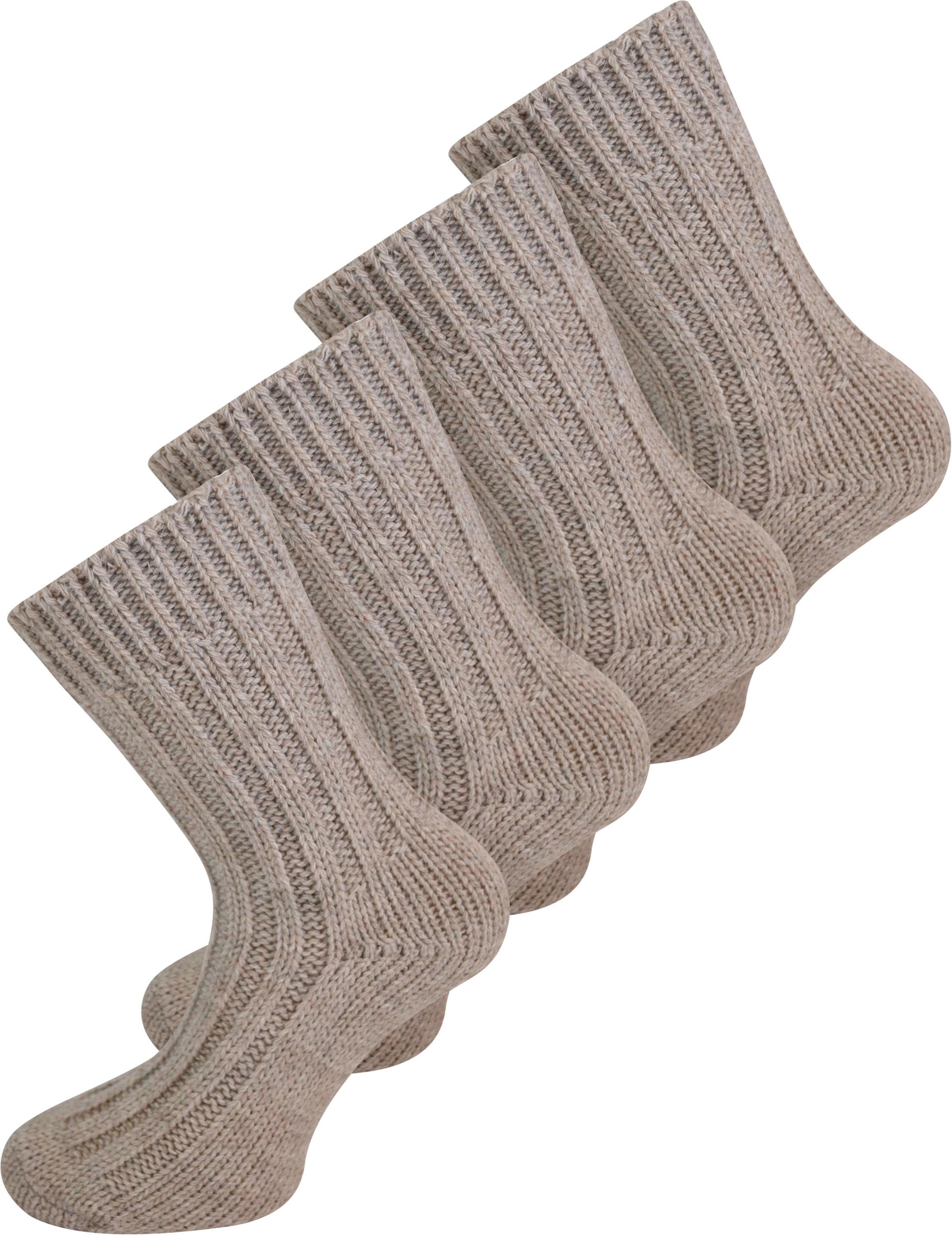 Alpaka-Wolle Thermosocken Alpaka-Socken Beige normani Paar Paar) 4 hochwertige (4