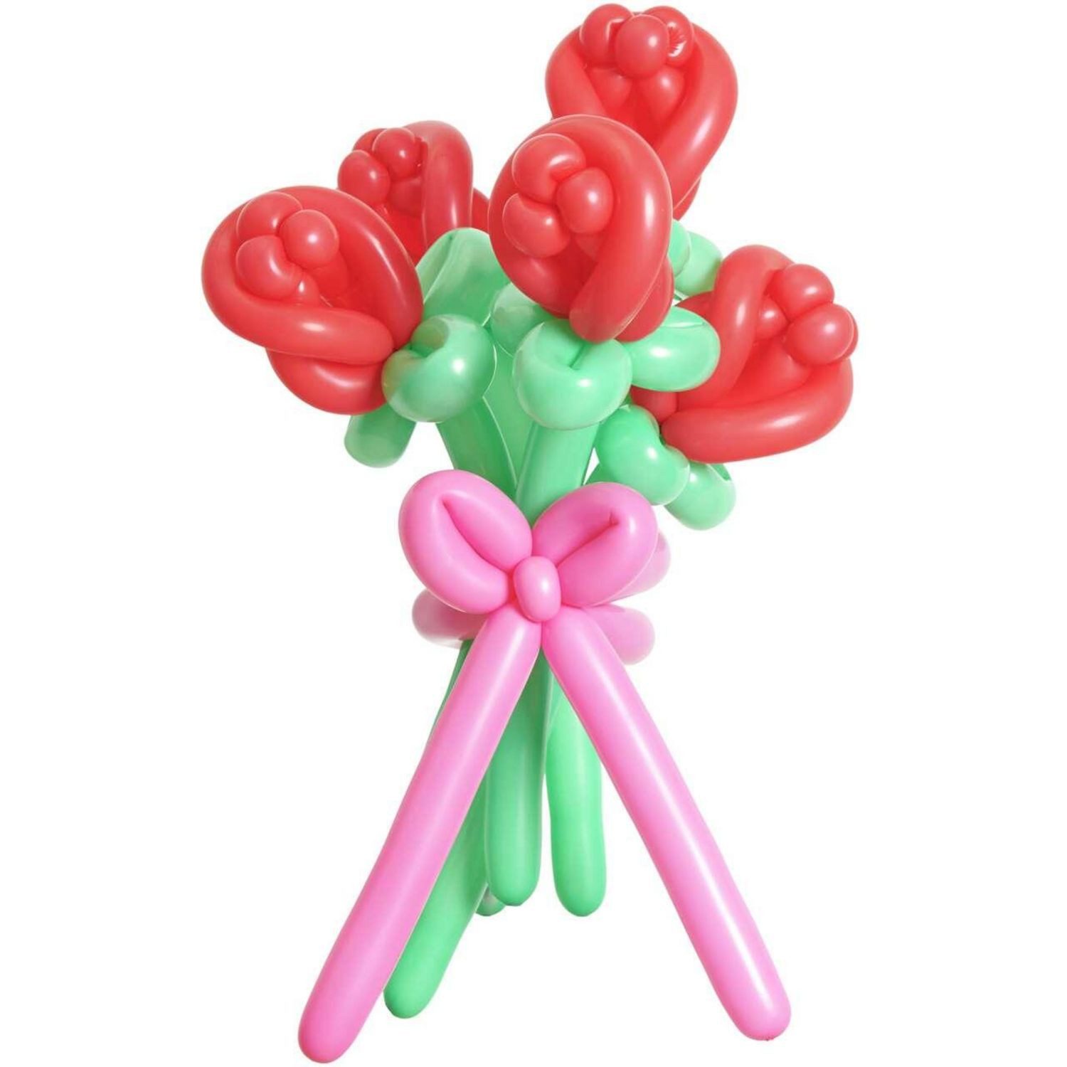 Rico Design Geschenkkarte Ballonstrauß Rosen, Rot, 12 Stk für 5 Blumen + Schleife