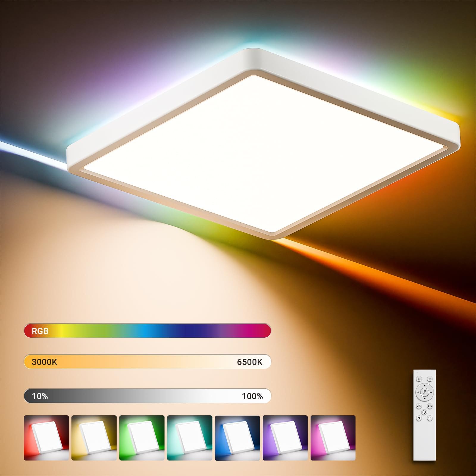 LQWELL Deckenleuchte LED Deckenlampe Dimmbar mit günstig online kaufen