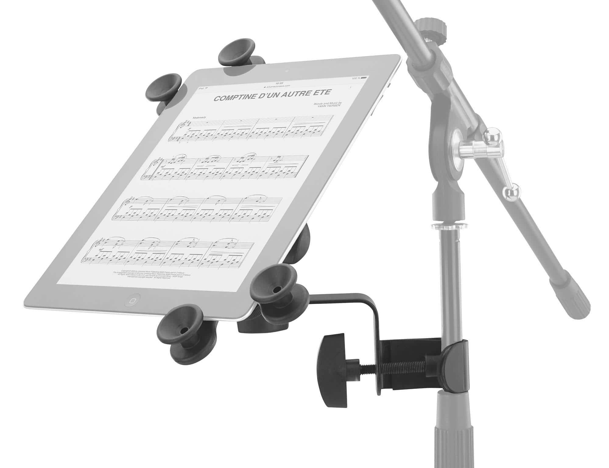 Pronomic Tablet-Halterung UTH-20 Universal Tablet-PC Halter passend für alle Tablet-Größen, (1-tlg., mit Stativklemme, stufenlos drehbar und neigbar)