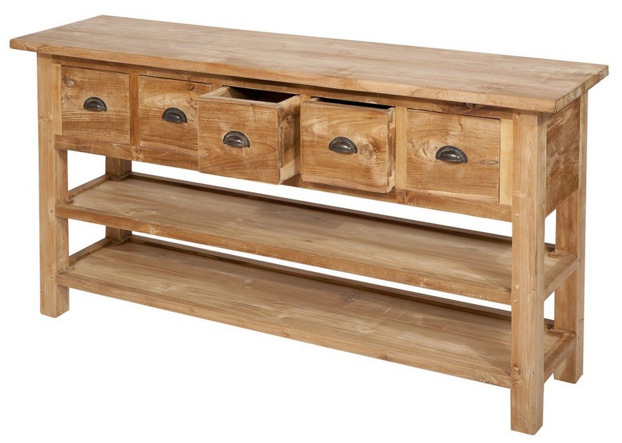 daslagerhaus living Sideboard Konsolentisch Loft Teakholz B 160 cm