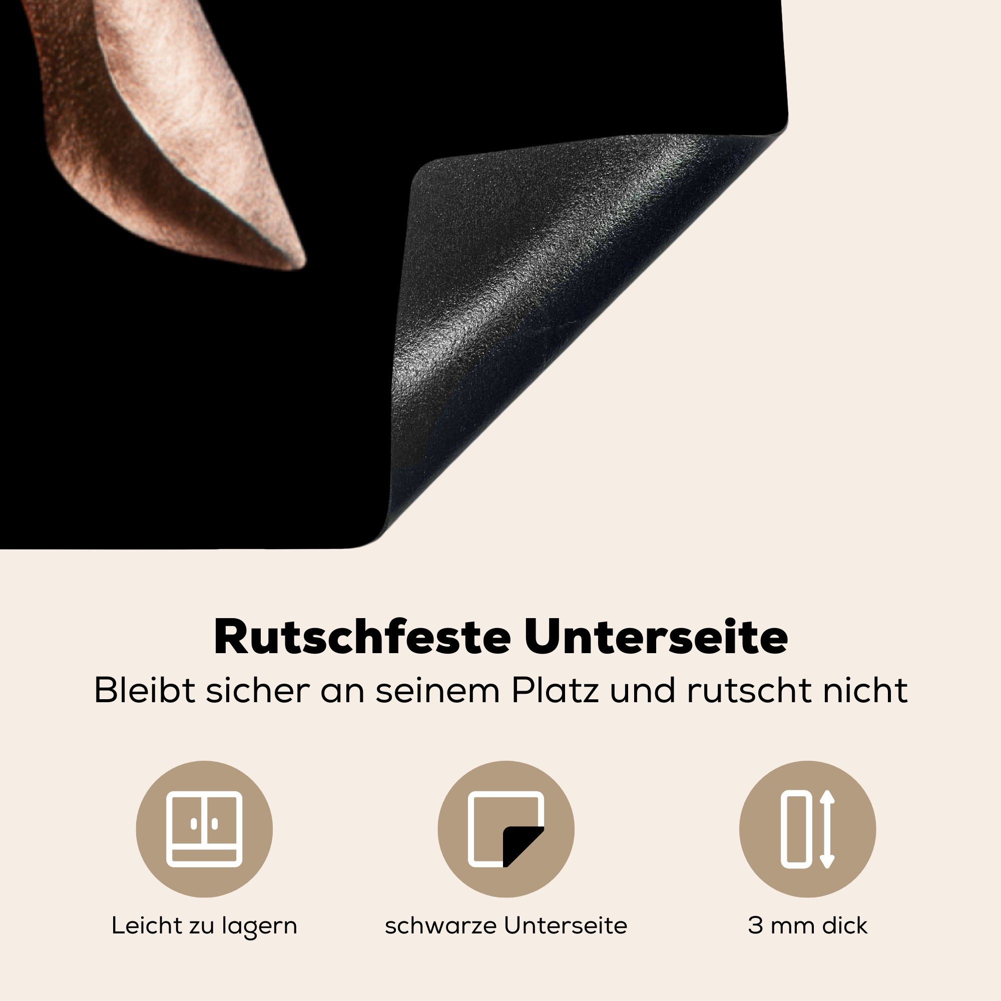 (1 Arbeitsplatte MuchoWow Herdblende-/Abdeckplatte Rosa küche Gold, 78x78 Blatt - Ceranfeldabdeckung, - cm, für Vinyl, tlg),