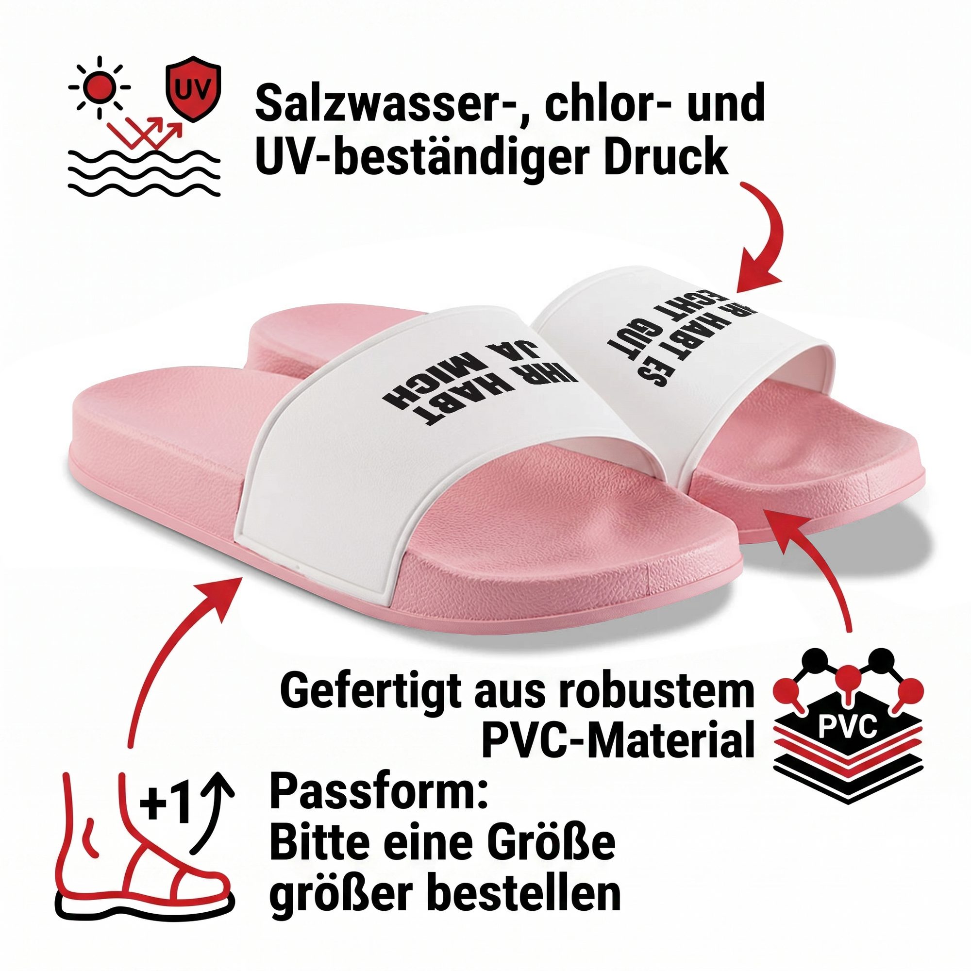 22Feels Lustige Badelatschen Pink Damen Geschenk mit Spruch Party Urlaub Badepantolette IN DEUTSCHLAND BEDRUCKT