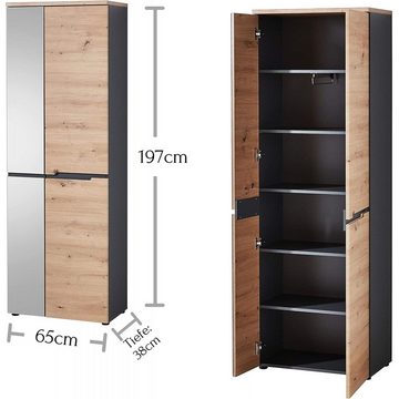 Innostyle Schuhschrank Garderobenschrank Schuhschrank Spiegelschrank ca. 65 x 197 x 38 cm