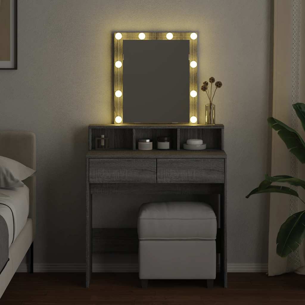vidaXL Schminktisch Schminktisch mit LED-Beleuchtung Grau günstig online kaufen