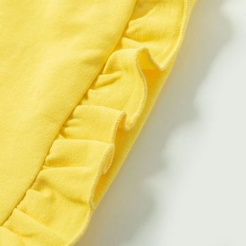 suebidou Shorts Gelbe Sommershorts für Mädchen mit Rüschen kurze Hose
