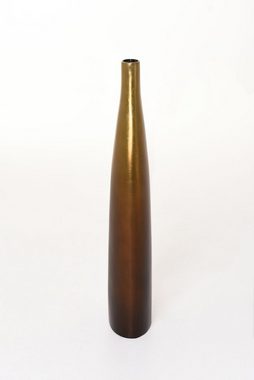 VIVANNO Bodenvase Bodenvase Standvase Fiberglas Gold/Braun ACCENT - 14x8x41 cm