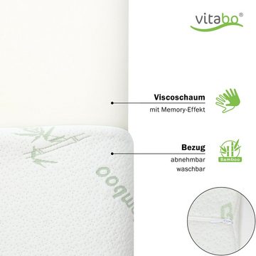 Vitabo Nackenkissen Vitabo ergonomisches Kopfkissen mit Memory-Funktion I Nackenkissen mit Wellenform und feuchtigkeitsregulierendem Bambusbezug, 1-tlg.