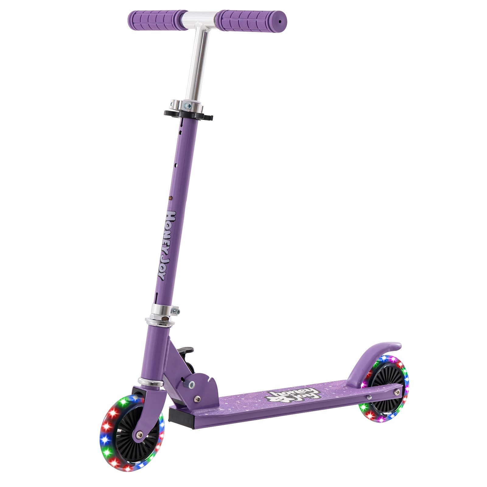 COSTWAY Cityroller Kinder Scooter, höhenverstellbar, klappbar, mit 2 LED Räder