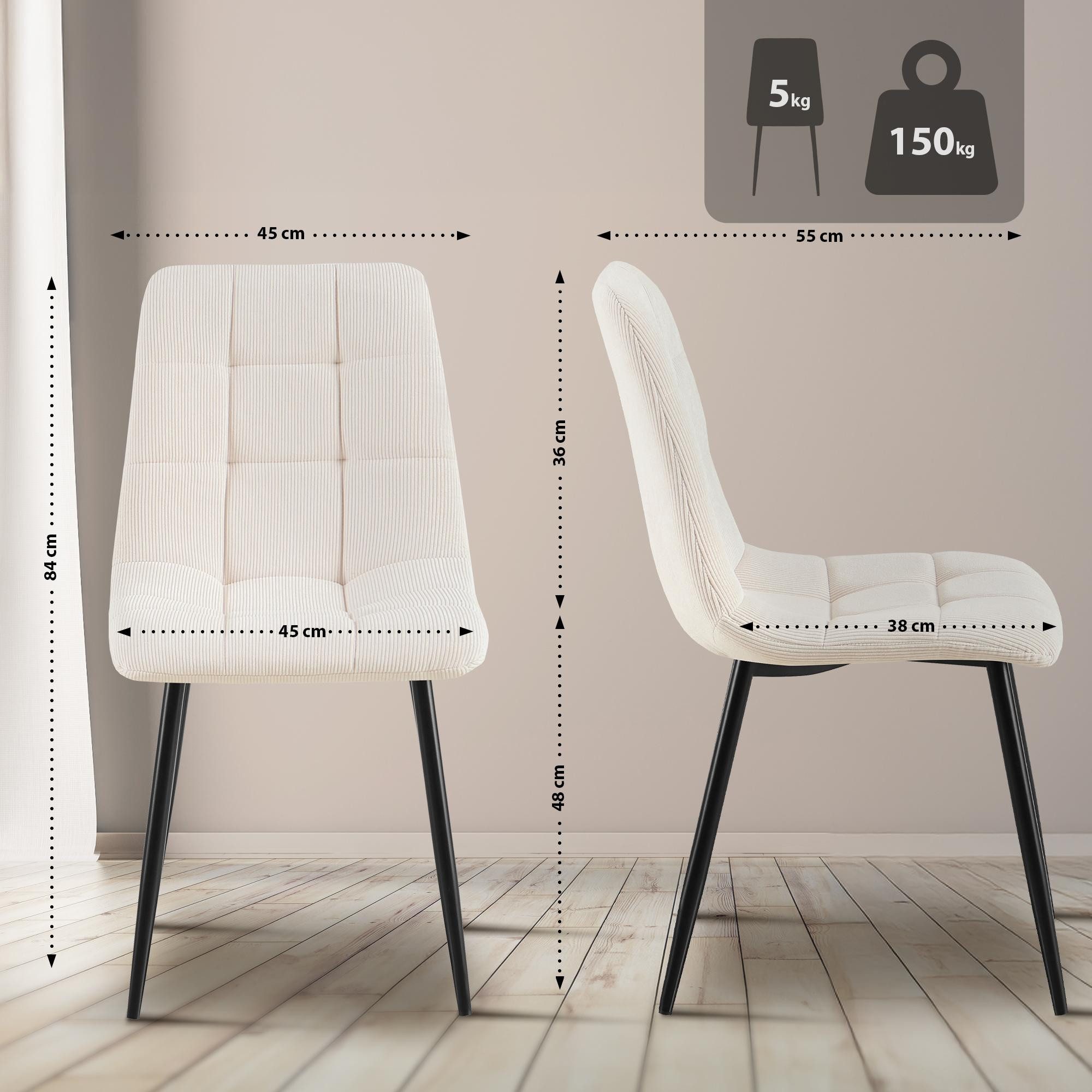 CLP Esszimmerstuhl Tilde (4er Set, 4 St), mit Rückenlehne, Metallgestell, b günstig online kaufen