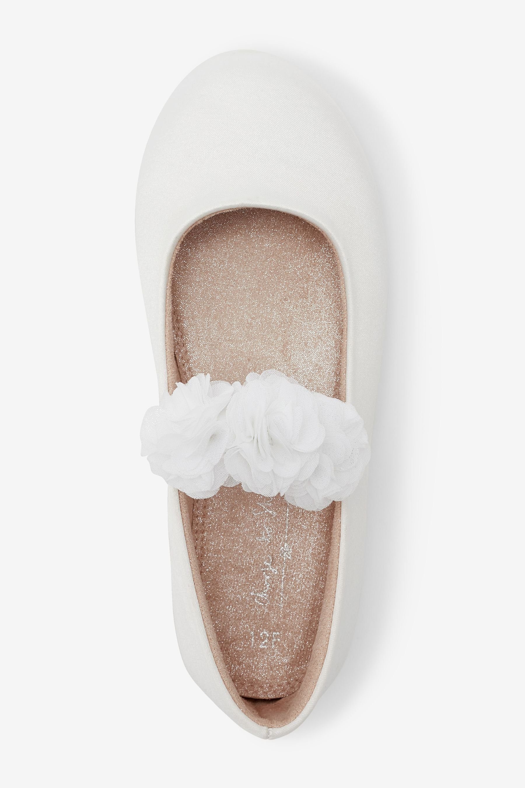 schmutzabweisend (1-tlg) Festliche Schuhe, White (G) Ballerina - Weite Next