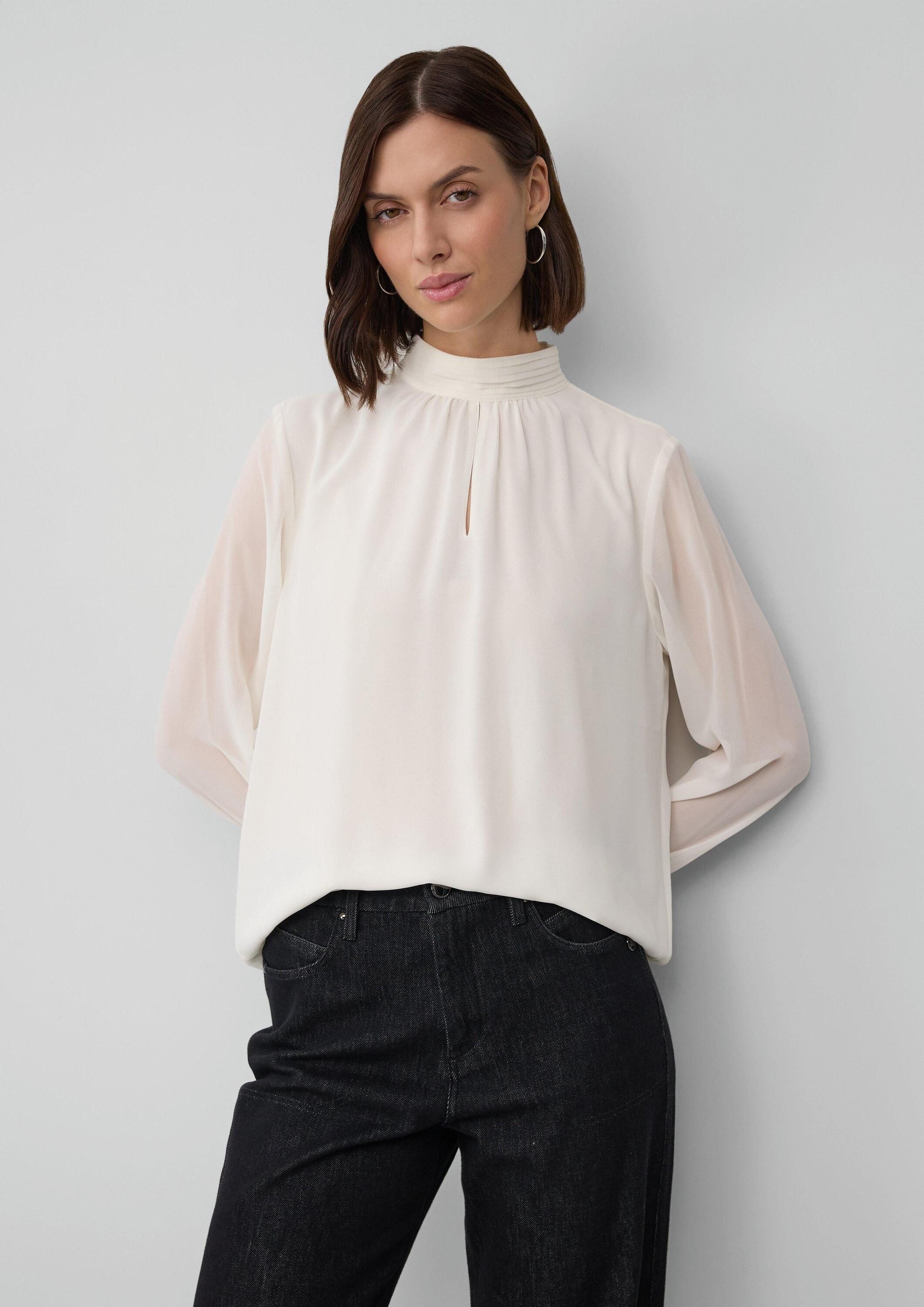 s.Oliver Langarmbluse Bluse Chiffon-Bluse mit Futter günstig online kaufen